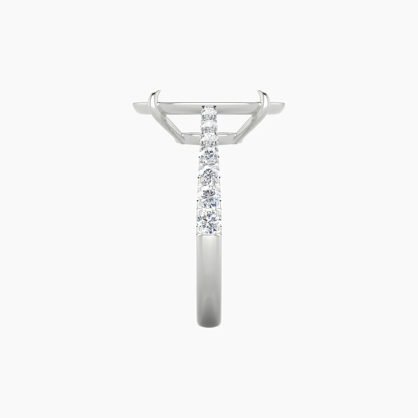 Reverse Shank | 18k White Gold 5-7.99 ct Oval Cut Ring Setting