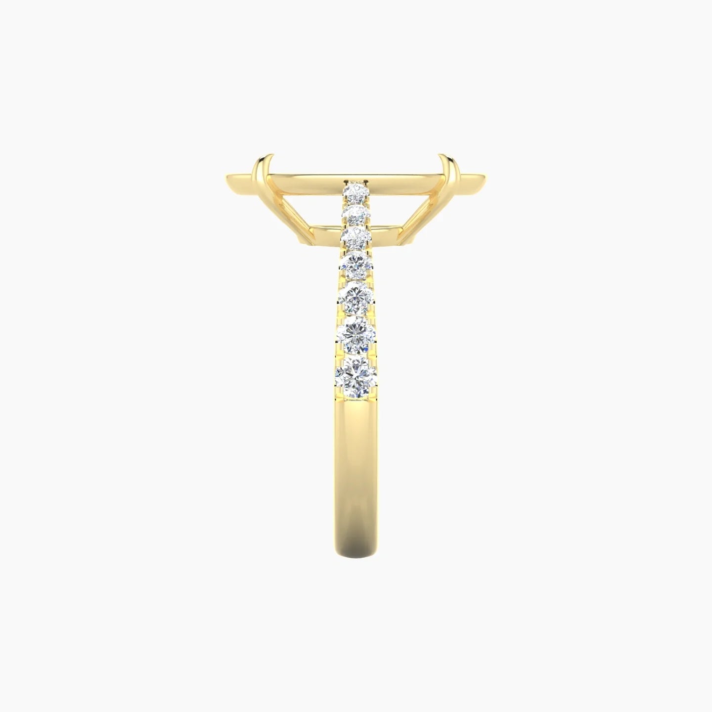Reverse Shank | 18k Yellow Gold 5-7.99 ct Oval Cut Ring Setting