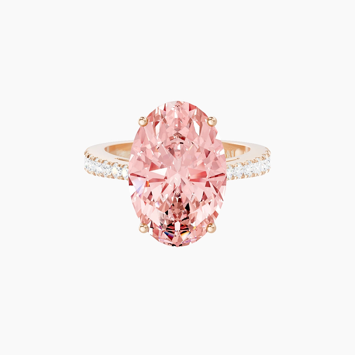 Reverse Shank | 18k Rose Gold 5 ct Oval Pink Lab Diamond Ring