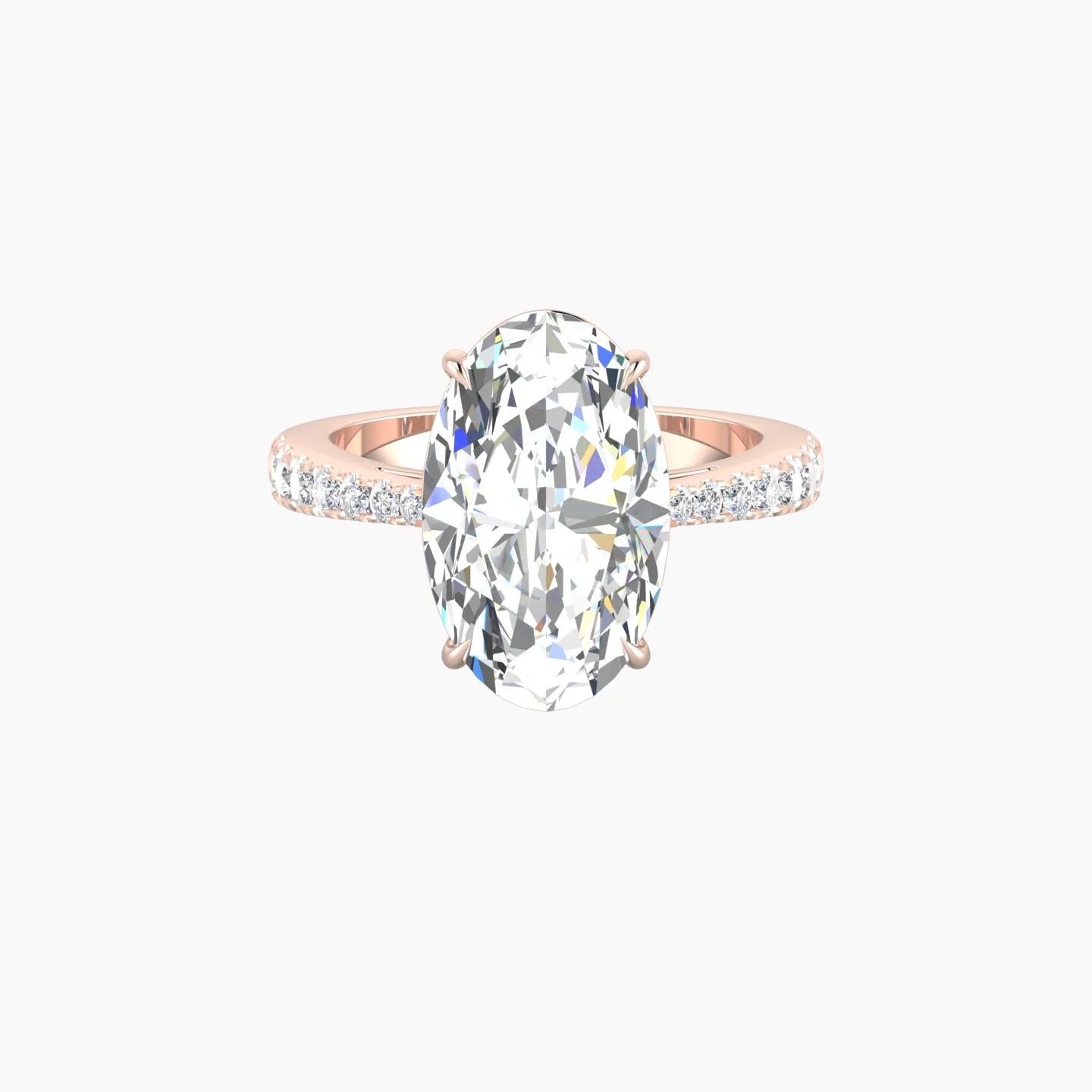Reverse Shank | 18k Rose Gold 5 ct Oval Cut Ring