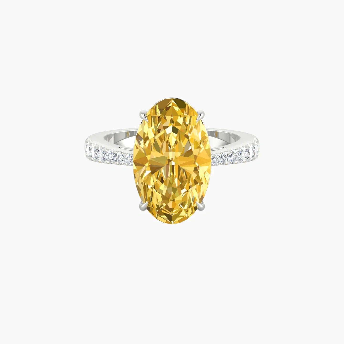 Reverse Shank | 18k White Gold 5 ct Oval Cut Ring