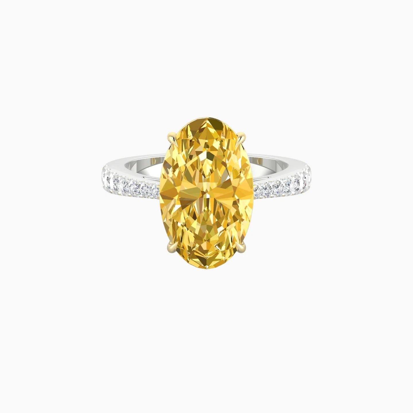 Reverse Shank | 18k White & Yellow Gold 5 ct Oval Cut Ring