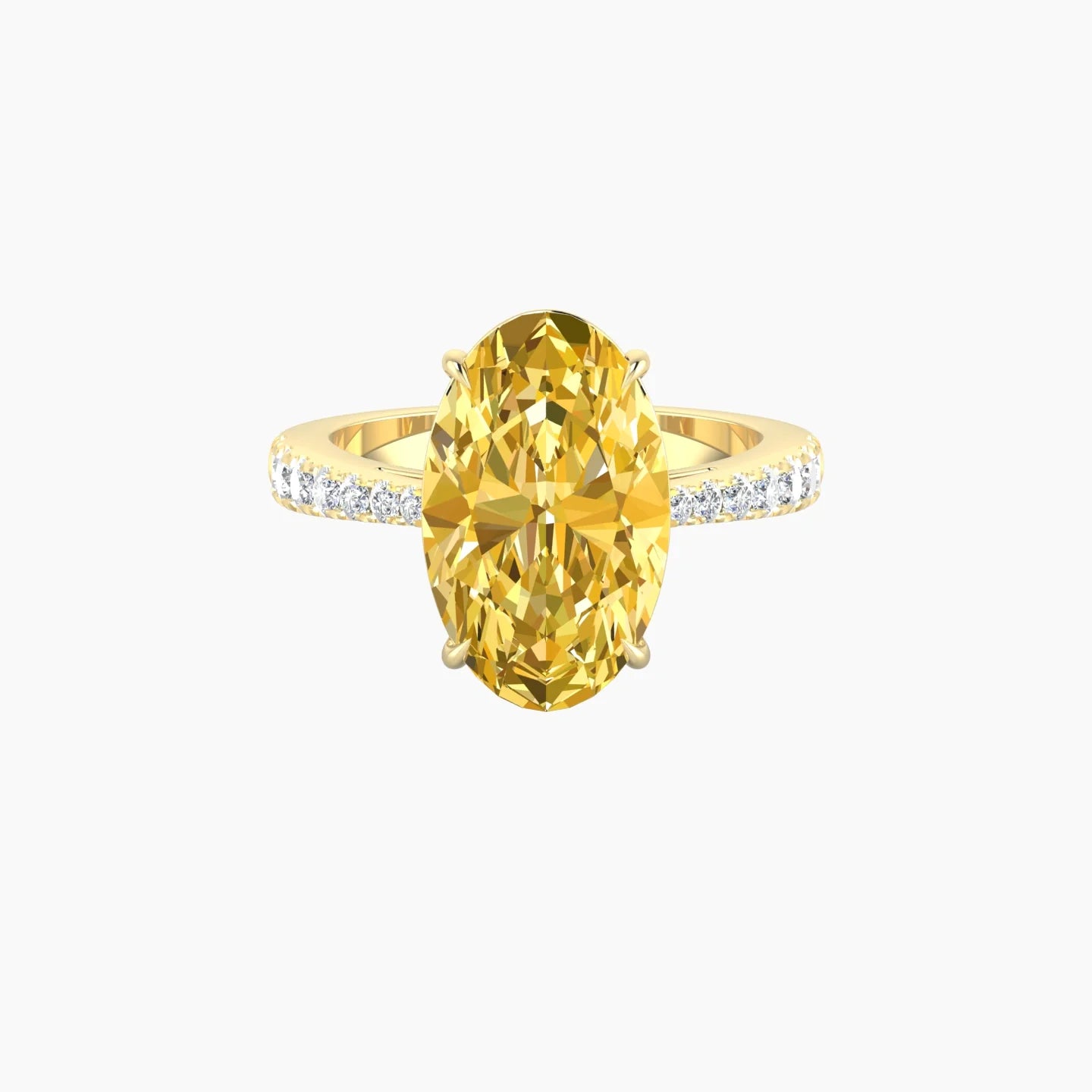 Reverse Shank | 18k Yellow Gold 5 ct Oval Cut Ring