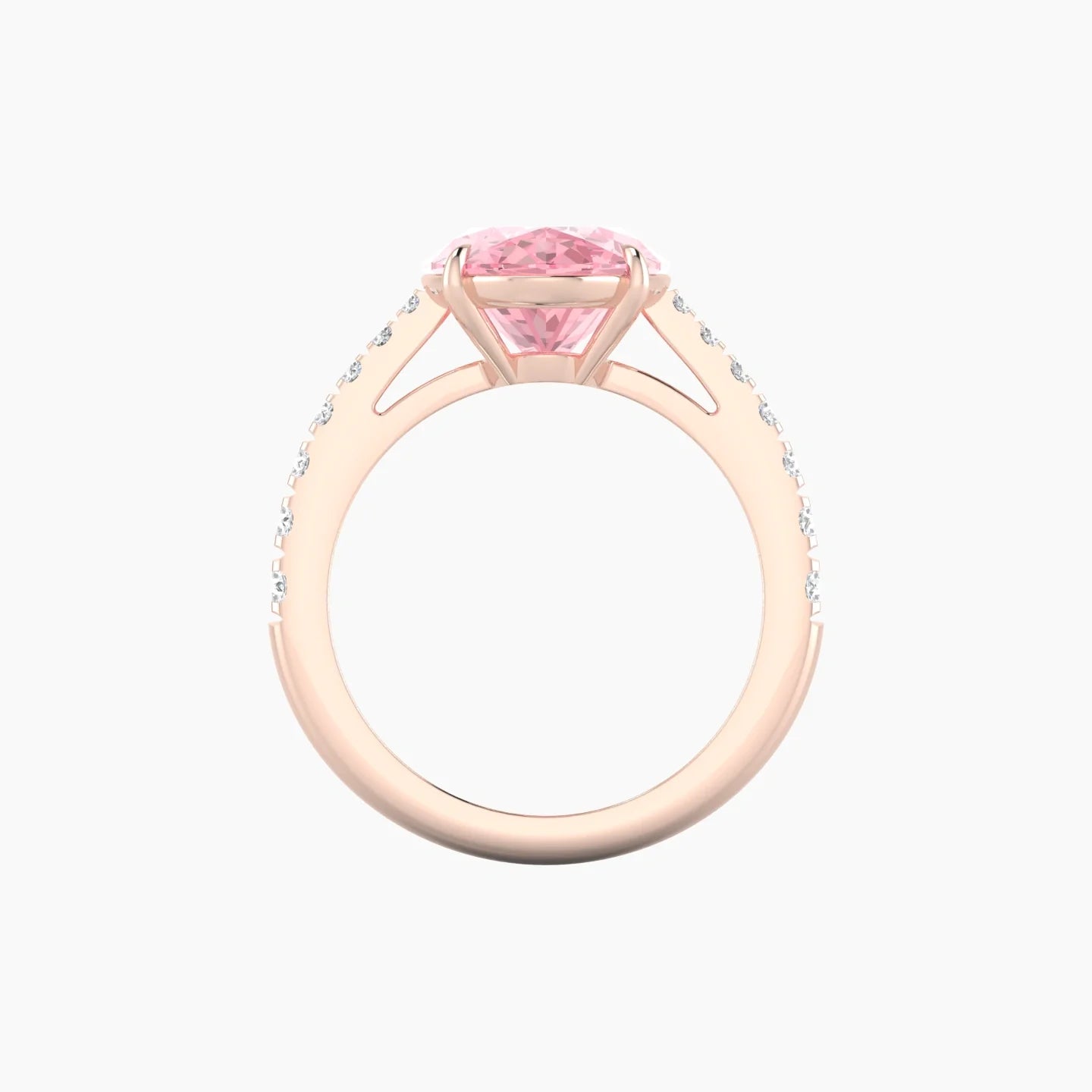 Reverse Shank | 18k Rose Gold 5 ct Oval Cut Ring