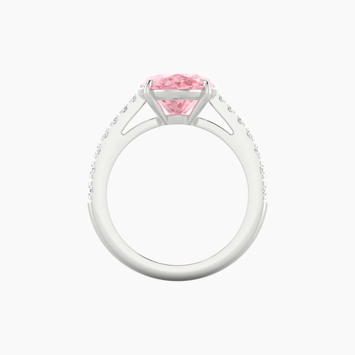 Reverse Shank | 18k White Gold 5 ct Oval Cut Ring