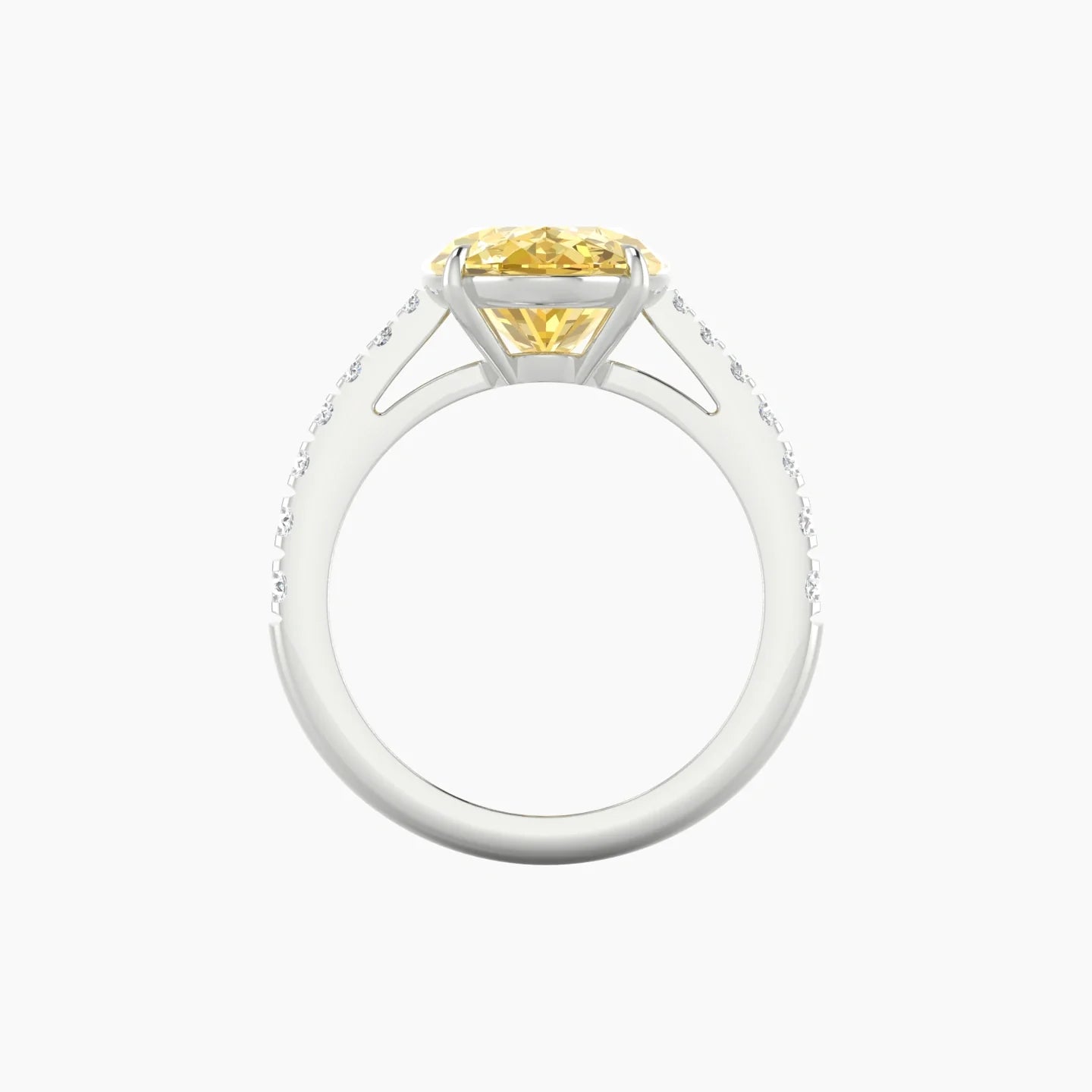 Reverse Shank | 18k White Gold 5 ct Oval Cut Ring