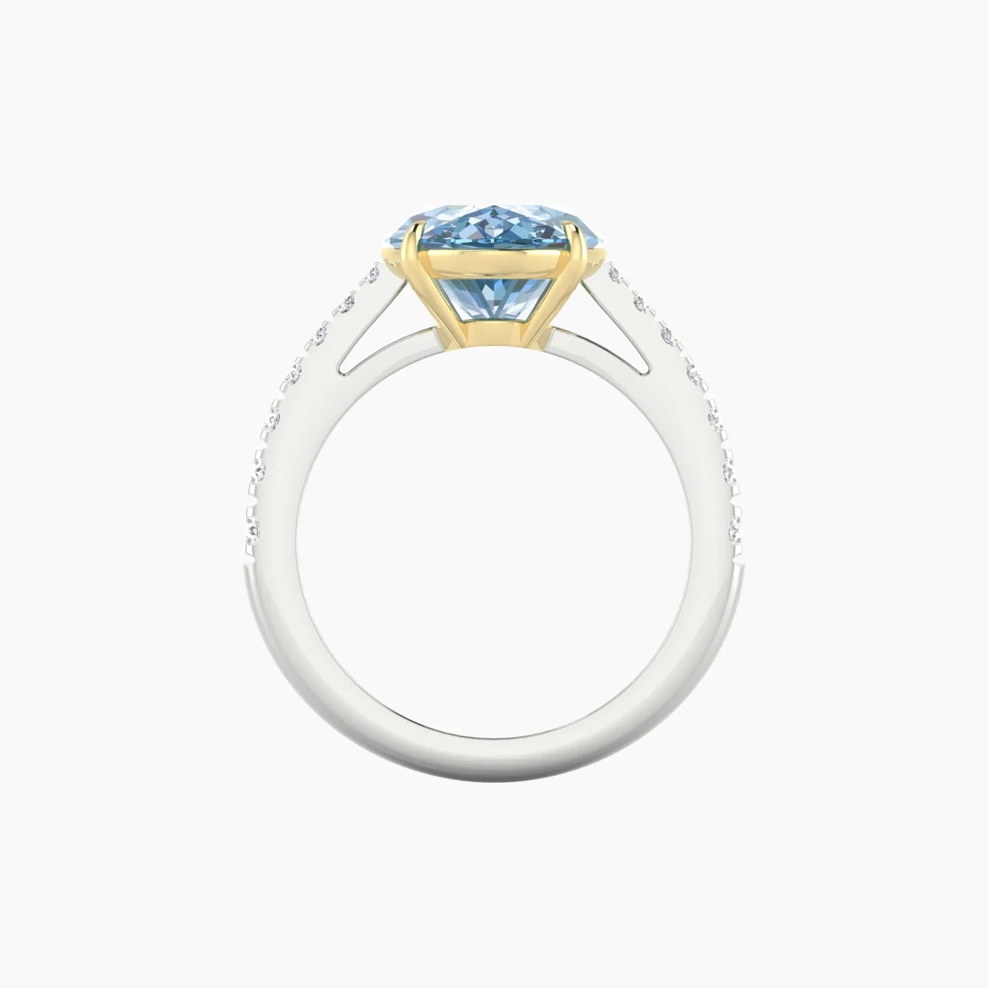 Reverse Shank | 18k White & Yellow Gold 5 ct Oval Cut Ring