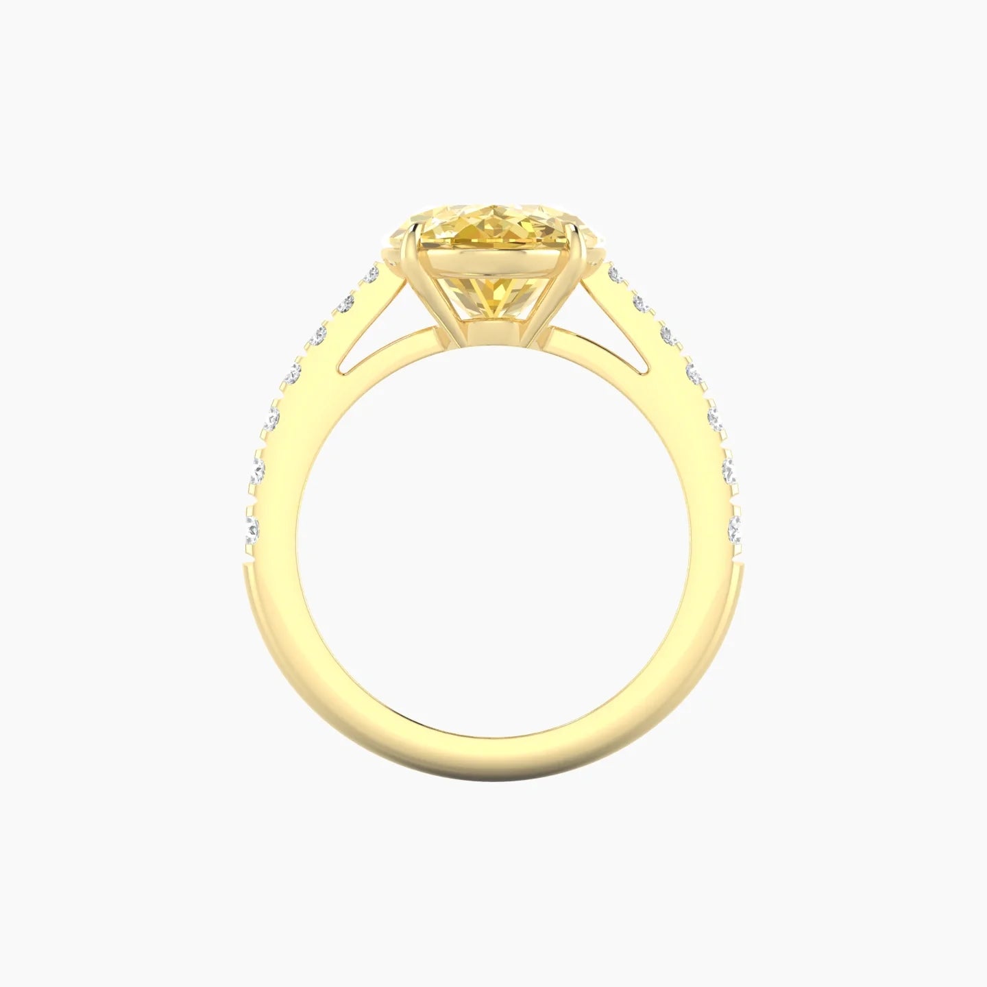 Reverse Shank | 18k Yellow Gold 5 ct Oval Cut Ring