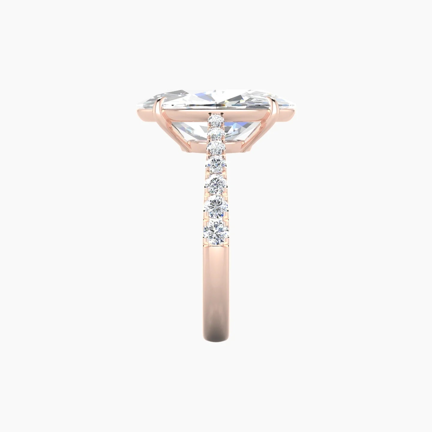 Reverse Shank | 18k Rose Gold 5 ct Oval Cut Ring