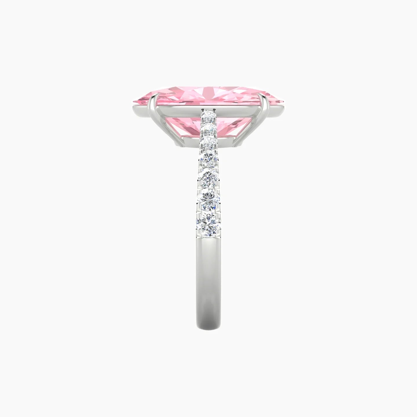 Reverse Shank | 18k White Gold 5 ct Oval Cut Ring