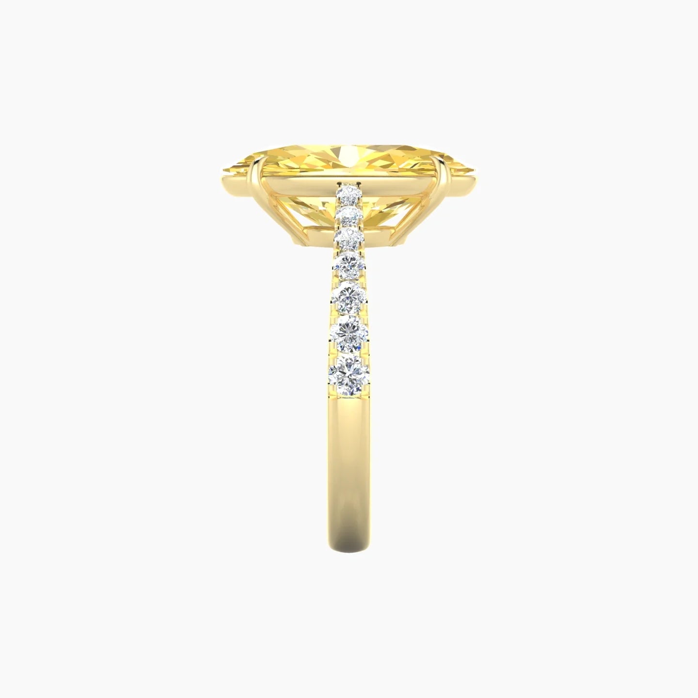 Reverse Shank | 18k Yellow Gold 5 ct Oval Cut Ring