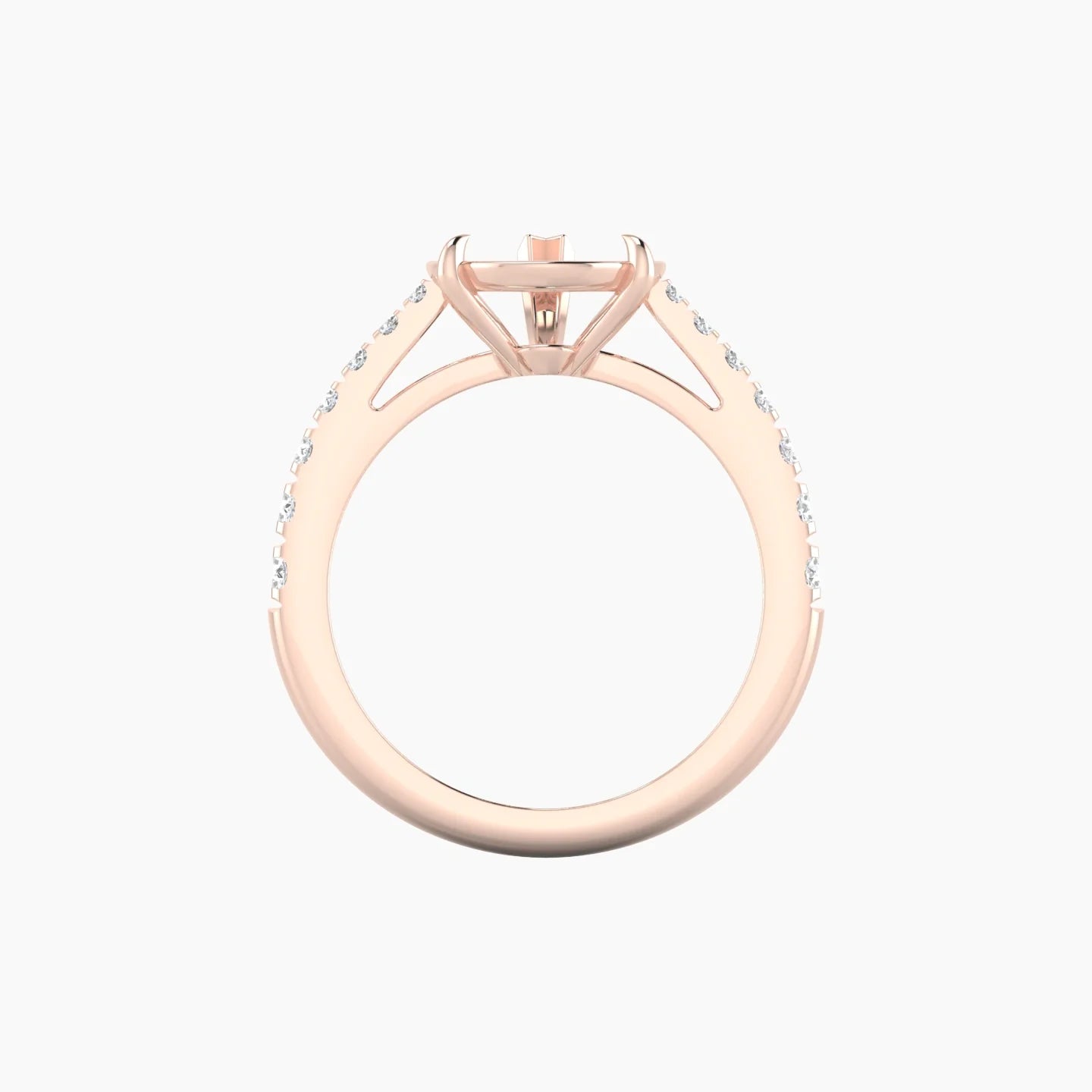 Reverse Shank | 18k Rose Gold 5-7.99 ct Pear Cut Ring Setting