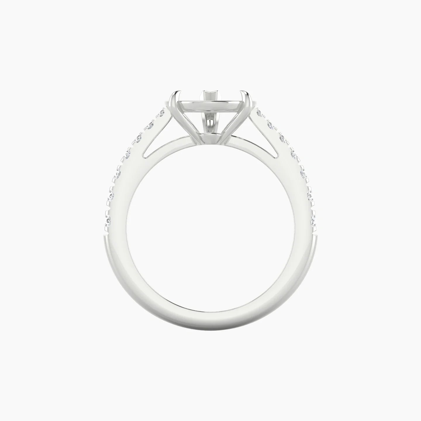 Reverse Shank | 18k White Gold 5-7.99 ct Pear Cut Ring Setting