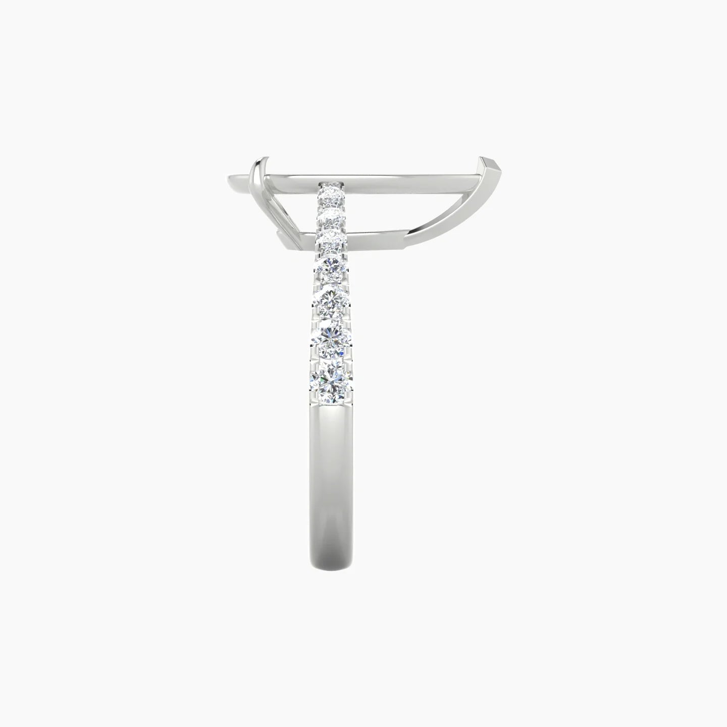 Reverse Shank | 18k White Gold 5-7.99 ct Pear Cut Ring Setting