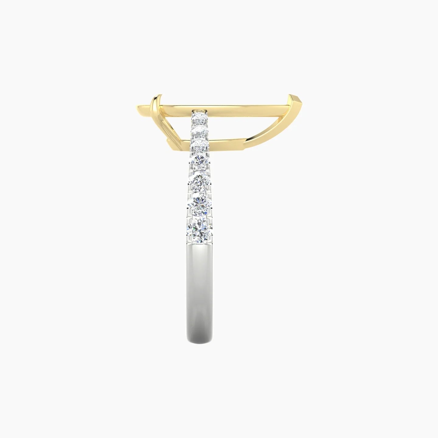 Reverse Shank | 18k White & Yellow Gold 5-7.99 ct Pear Cut Ring Setting