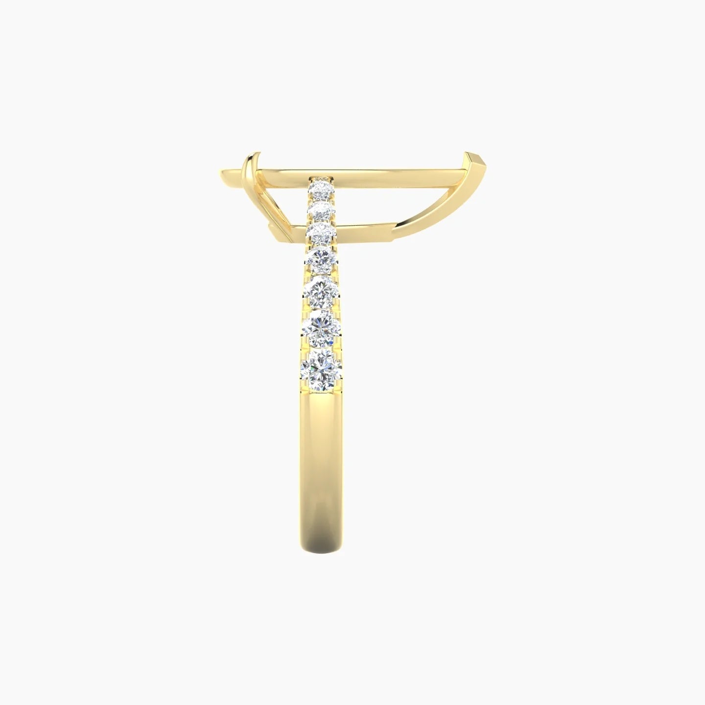 Reverse Shank | 18k Yellow Gold 5-7.99 ct Pear Cut Ring Setting