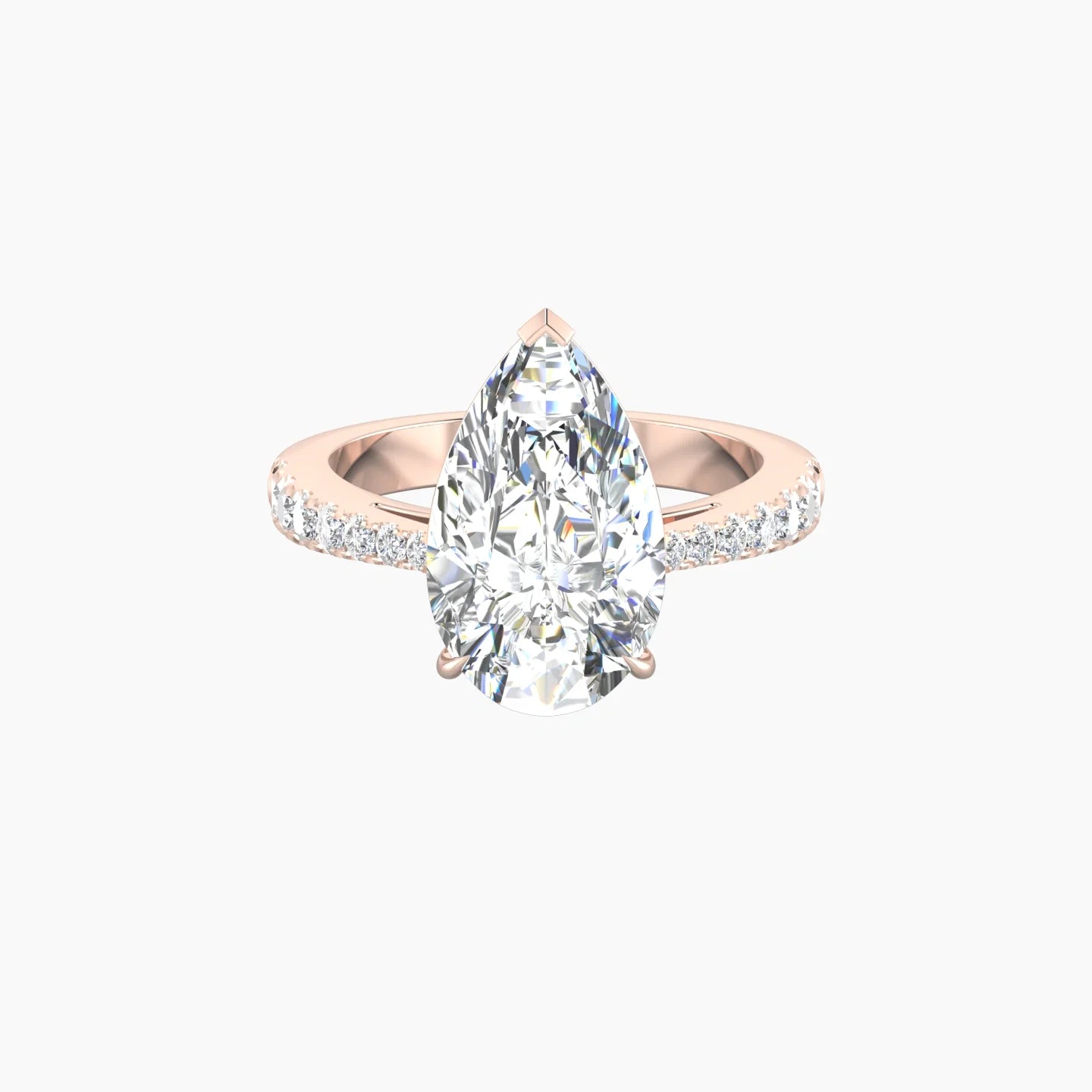 Reverse Shank | 18k Rose Gold 5 ct Pear Cut Ring
