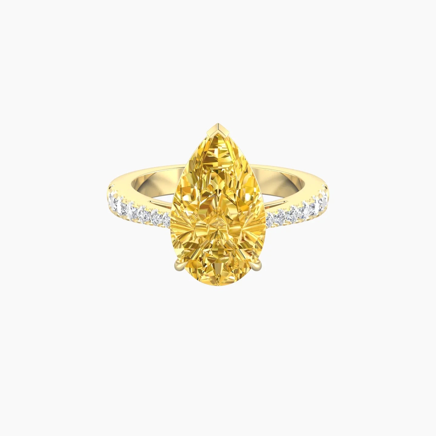 Reverse Shank | 18k Yellow Gold 5 ct Pear Cut Ring
