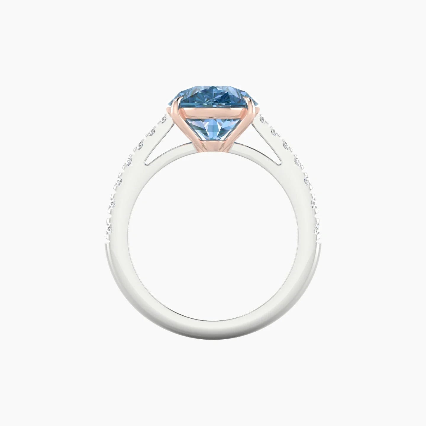 Reverse Shank | 18k White & Rose Gold 5 ct Pear Cut Ring