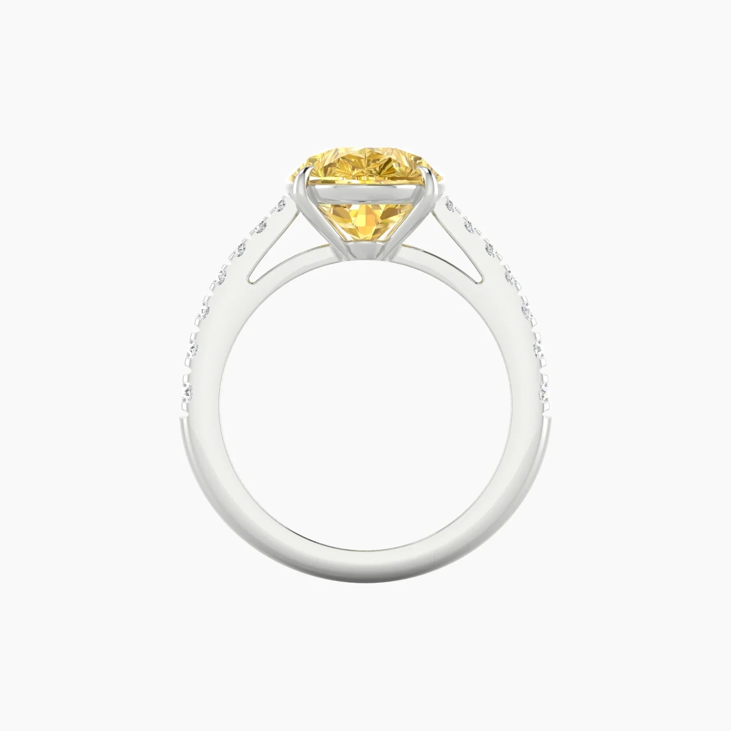 Reverse Shank | 18k White Gold 5 ct Pear Cut Ring
