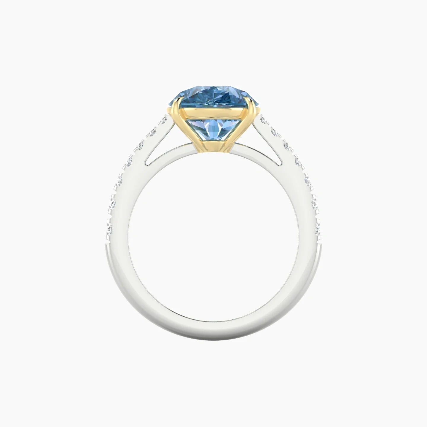 Reverse Shank | 18k White & Yellow Gold 5 ct Pear Cut Ring