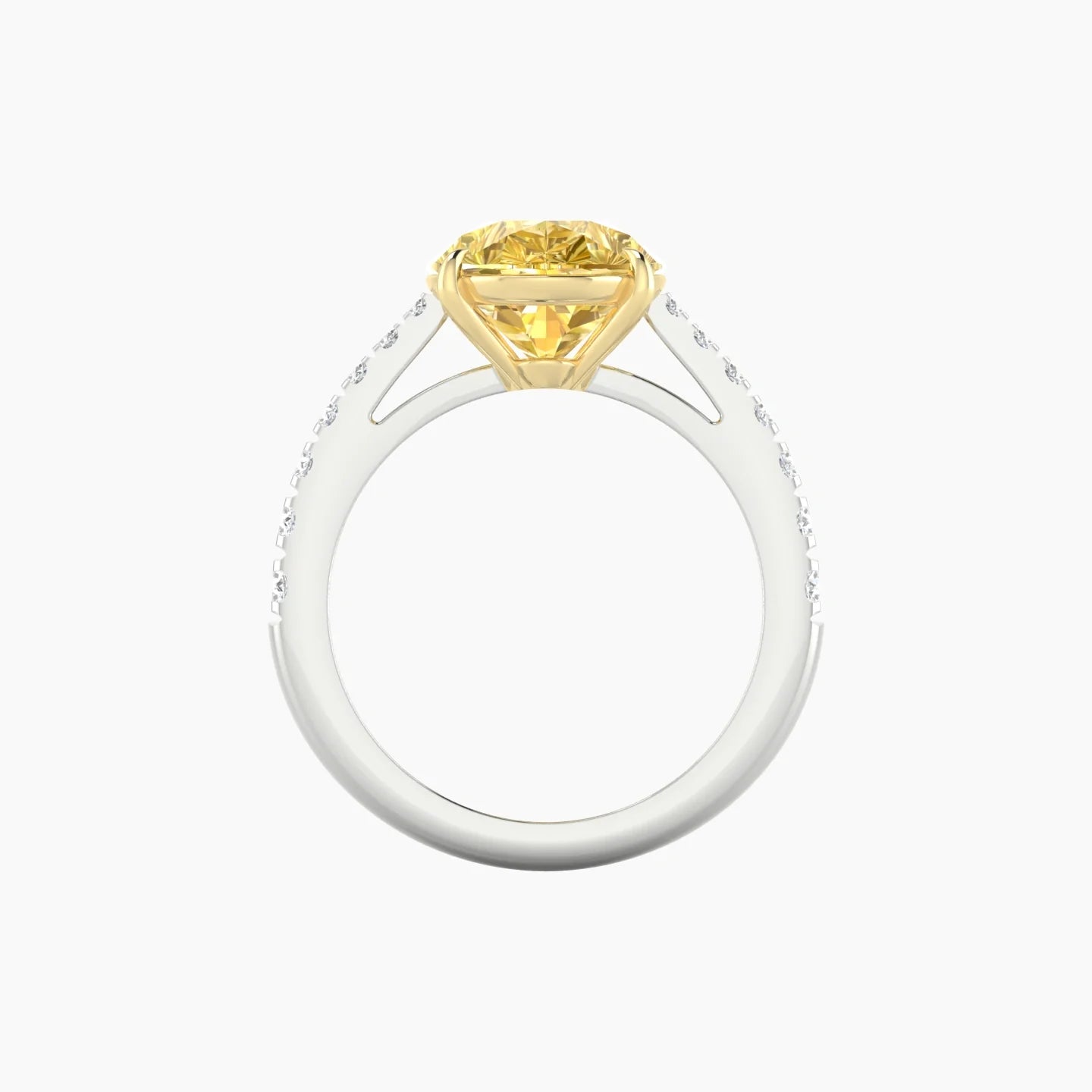 Reverse Shank | 18k White & Yellow Gold 5 ct Pear Cut Ring