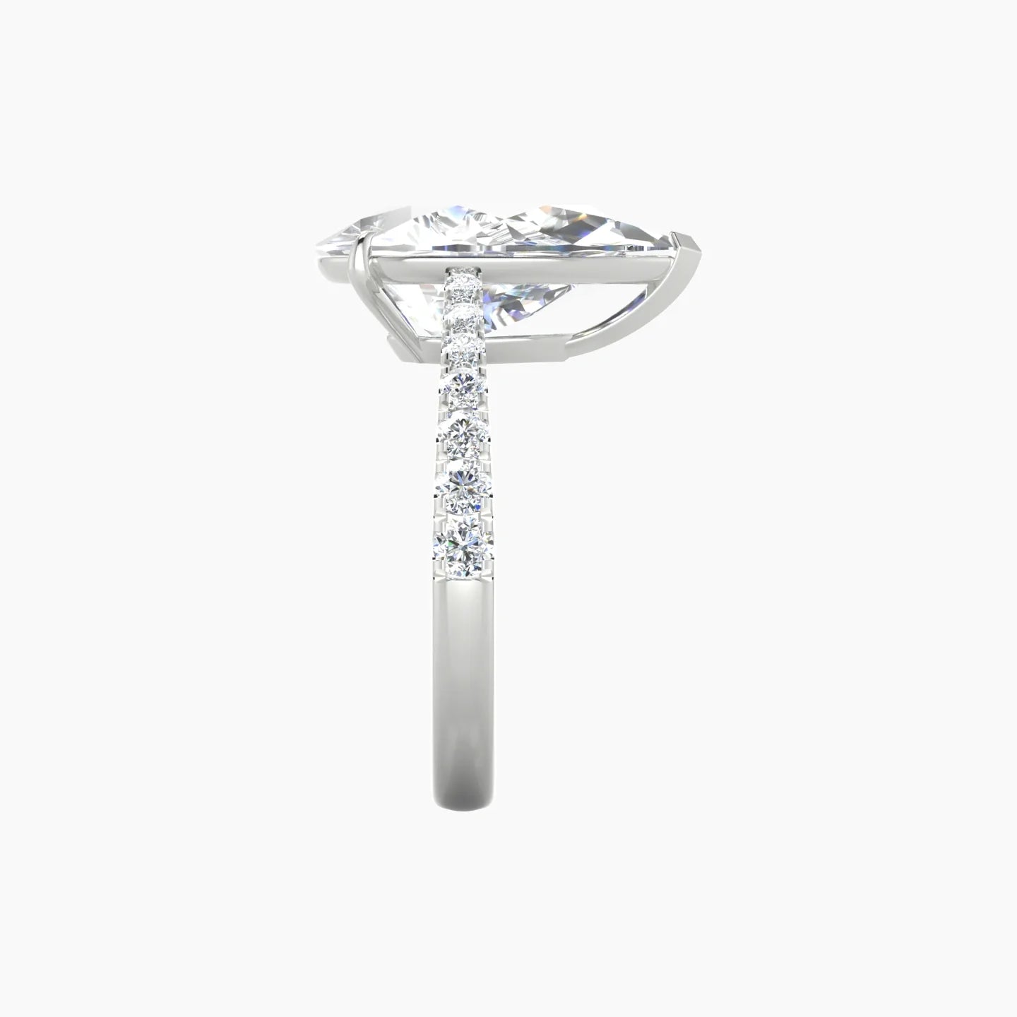 Reverse Shank | 18k White Gold 5 ct Pear Cut Ring
