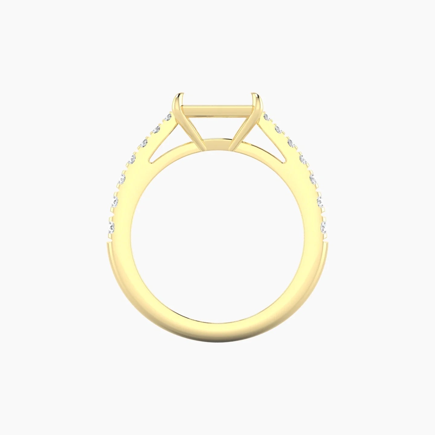 Reverse Shank | 18k Yellow Gold 5-7.99 ct Radiant Cut Ring Setting