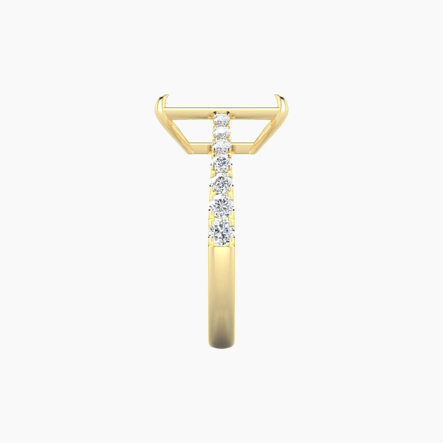 Reverse Shank | 18k Yellow Gold 5-7.99 ct Radiant Cut Ring Setting