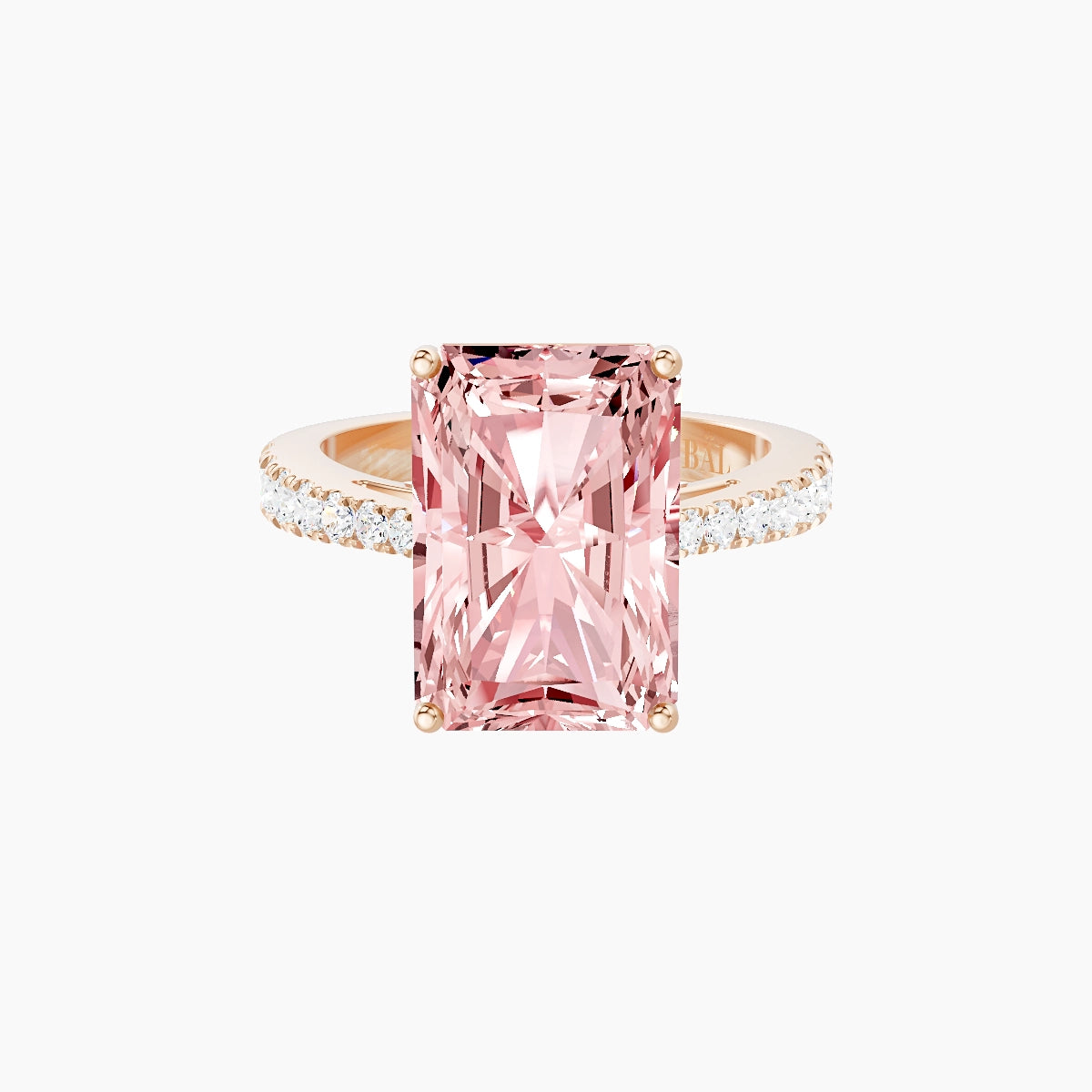 Reverse Shank | 18k Rose Gold 5 ct Radiant Pink Lab Diamond Ring