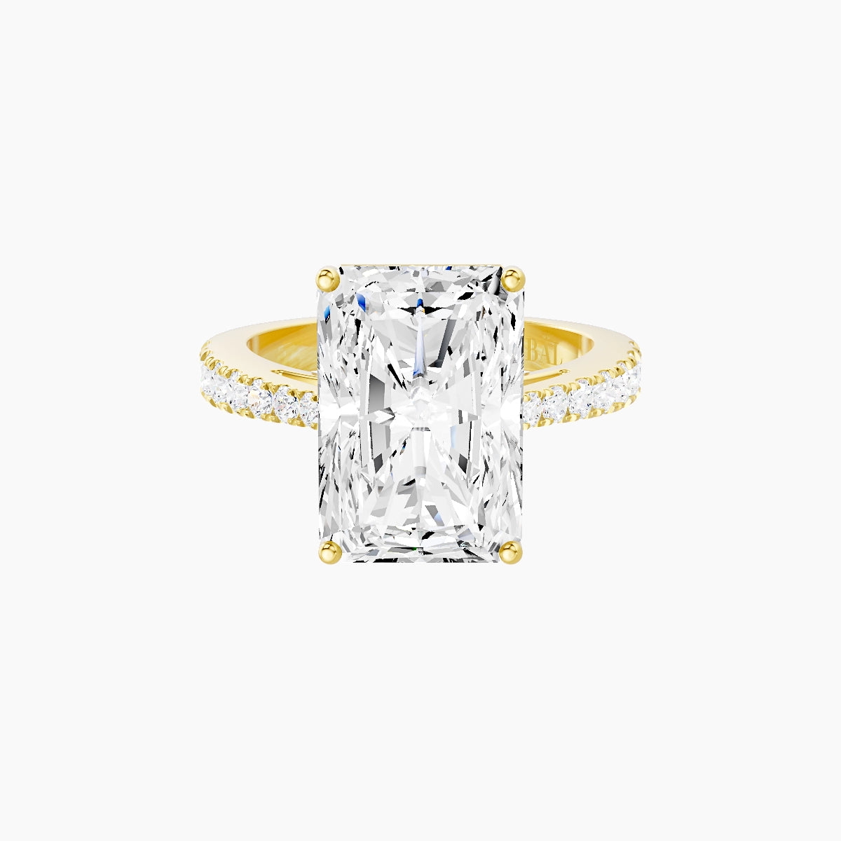 Reverse Shank | 18k Yellow Gold 5 ct Radiant White Lab Diamond Ring