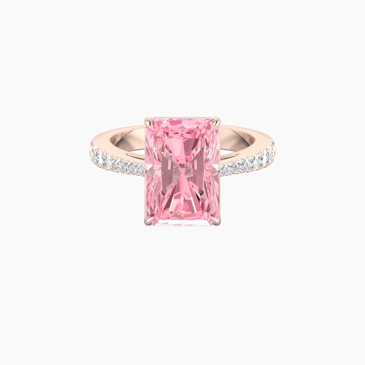 Reverse Shank | 18k Rose Gold 5 ct Radiant Cut Ring
