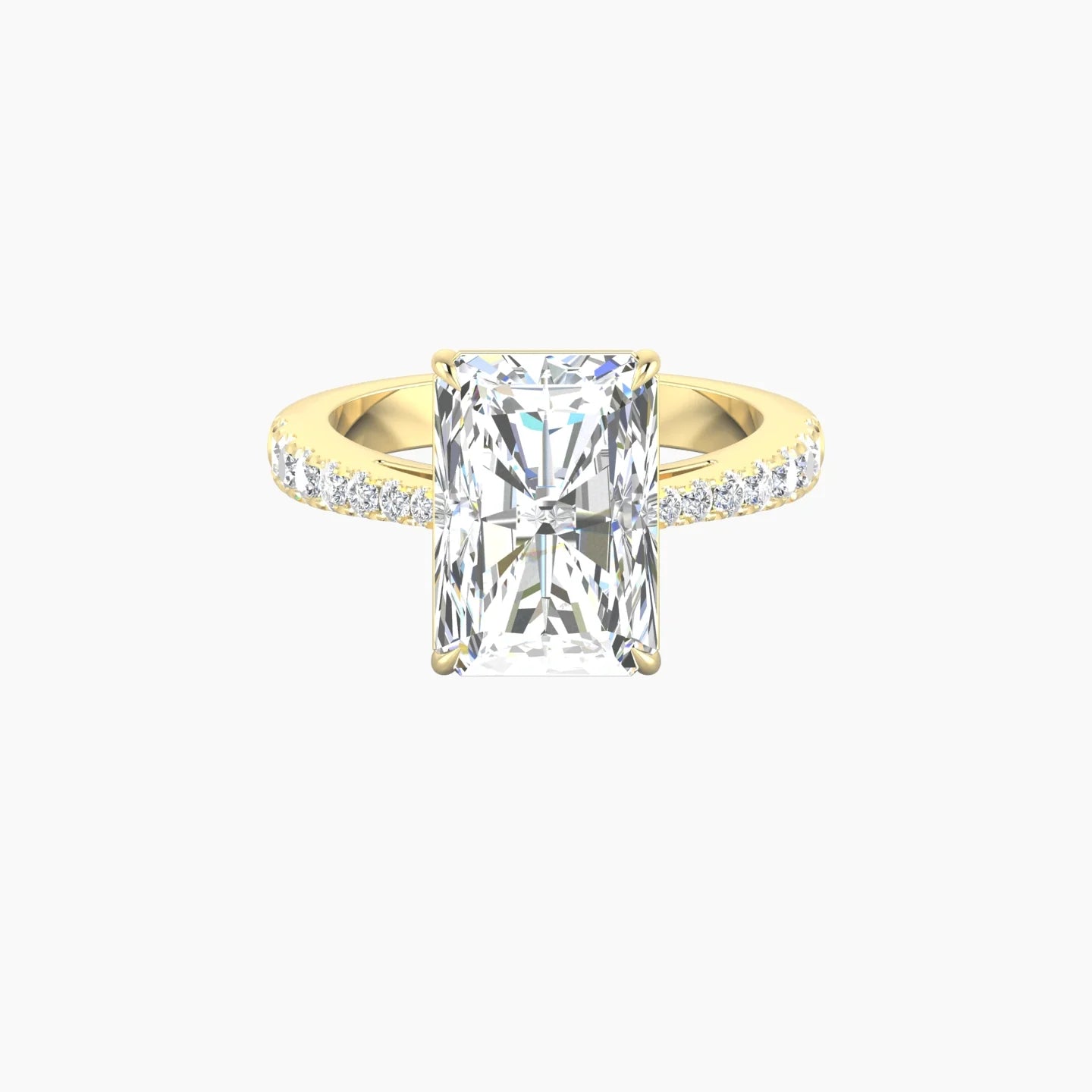 Reverse Shank | 18k Yellow Gold 5 ct Radiant Cut Ring
