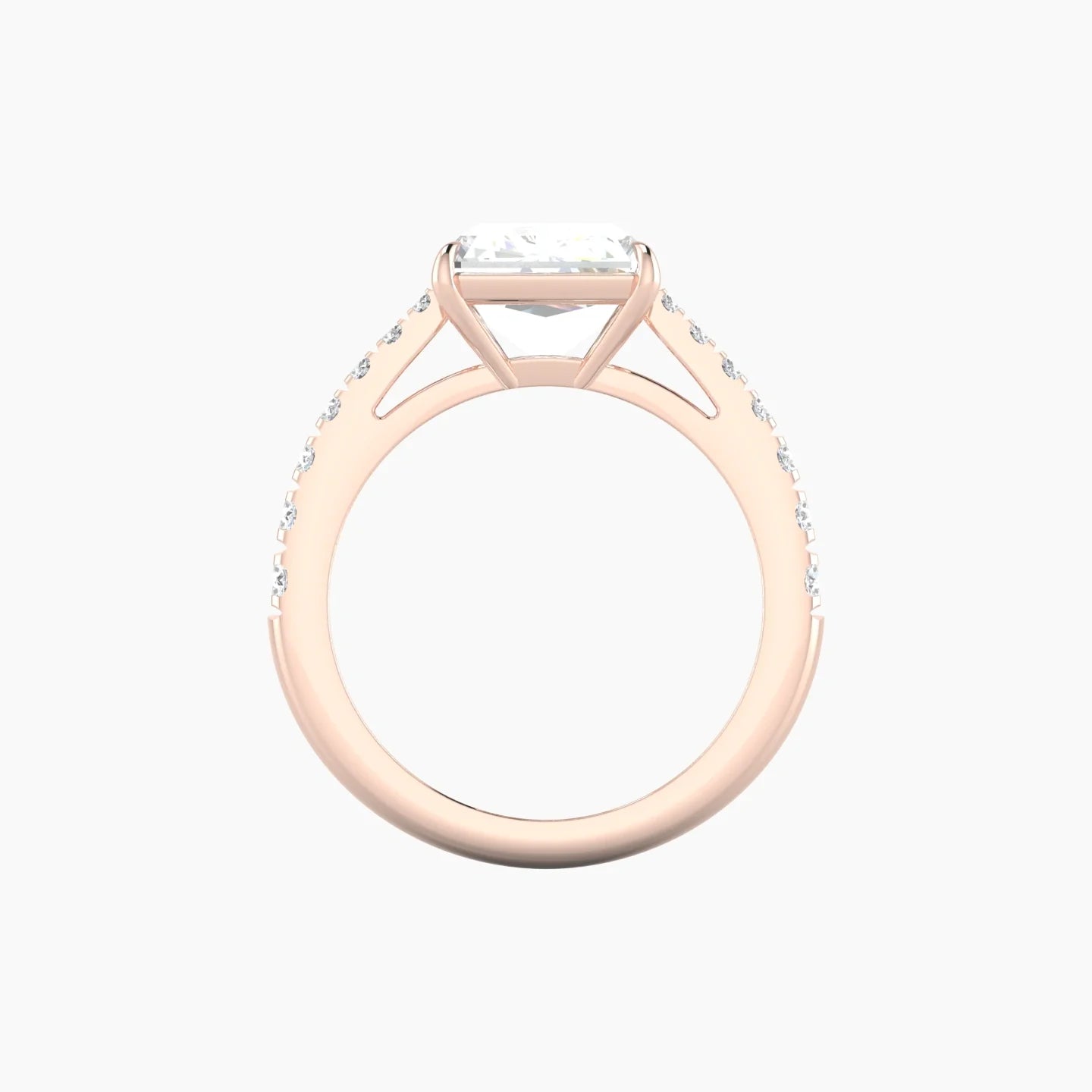 Reverse Shank | 18k Rose Gold 5 ct Radiant Cut Ring