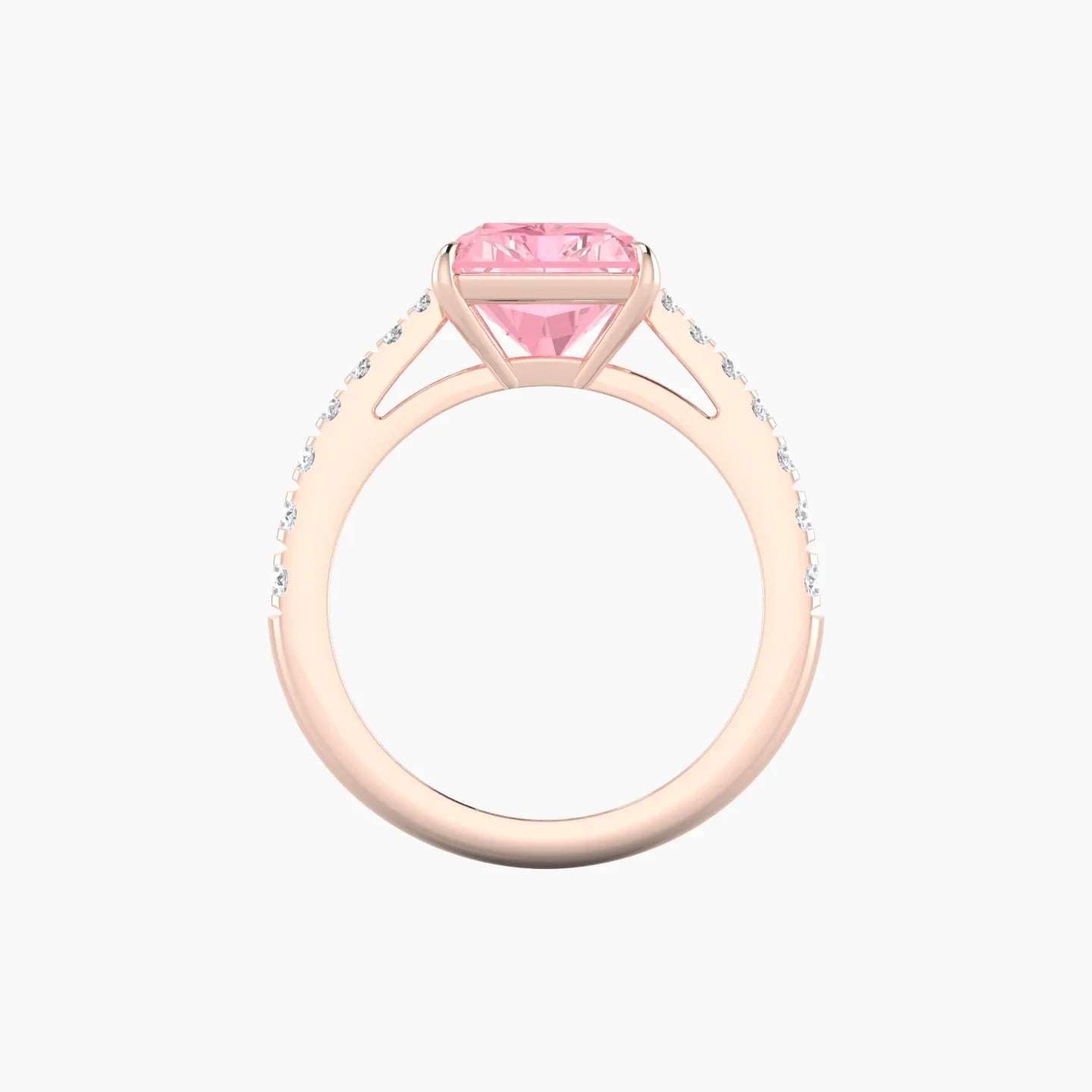 Reverse Shank | 18k Rose Gold 5 ct Radiant Cut Ring