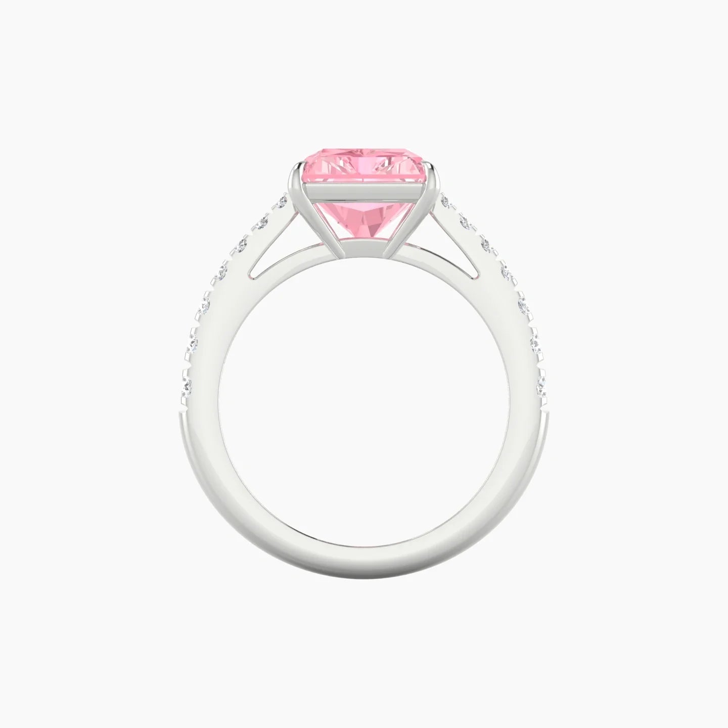 Reverse Shank | 18k White Gold 5 ct Radiant Cut Ring