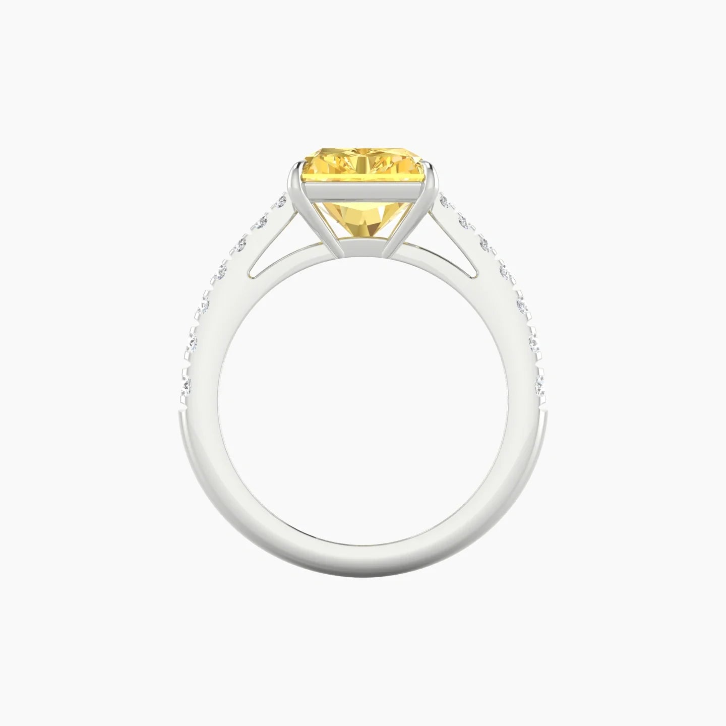 Reverse Shank | 18k White Gold 5 ct Radiant Cut Ring