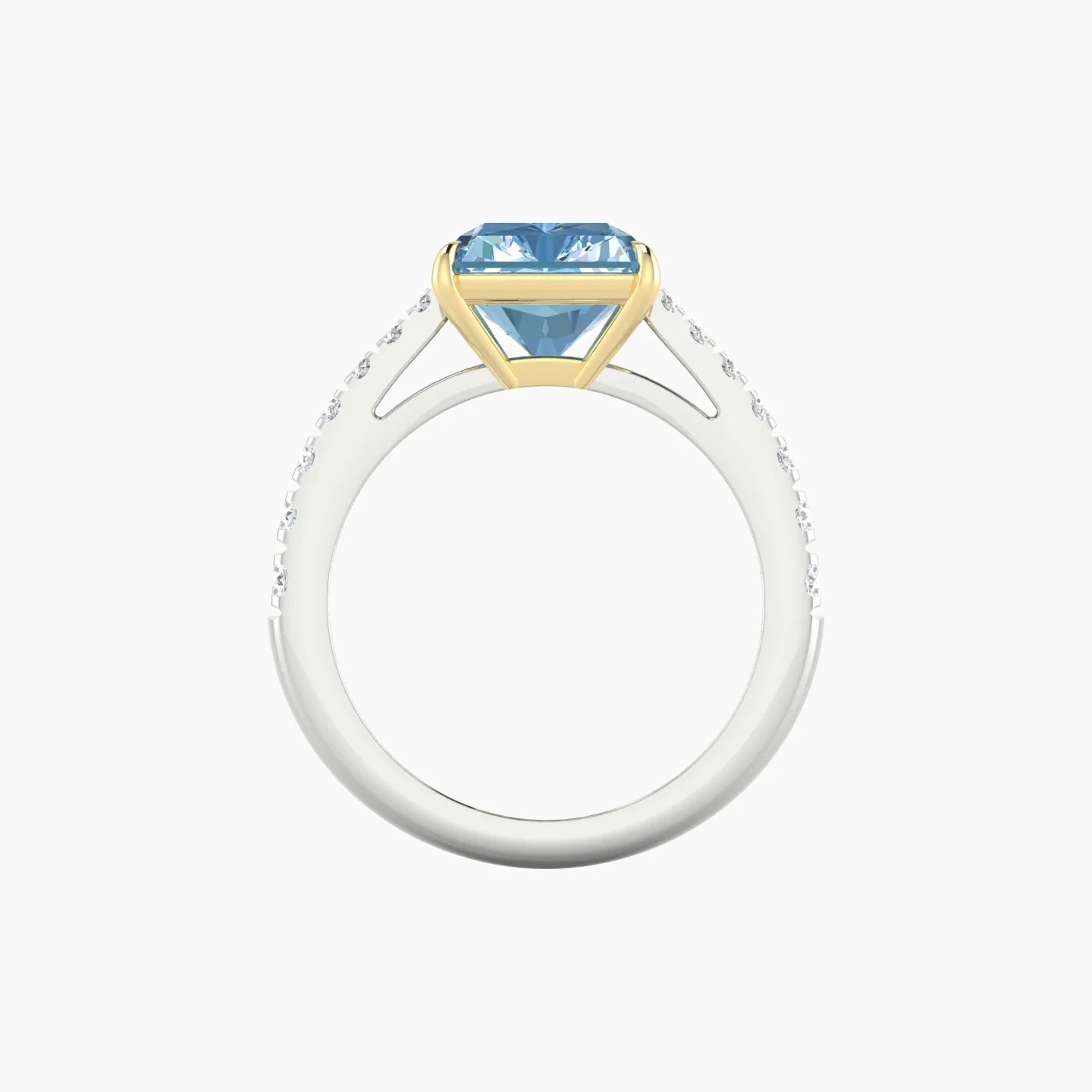 Reverse Shank | 18k White & Yellow Gold 5 ct Radiant Cut Ring