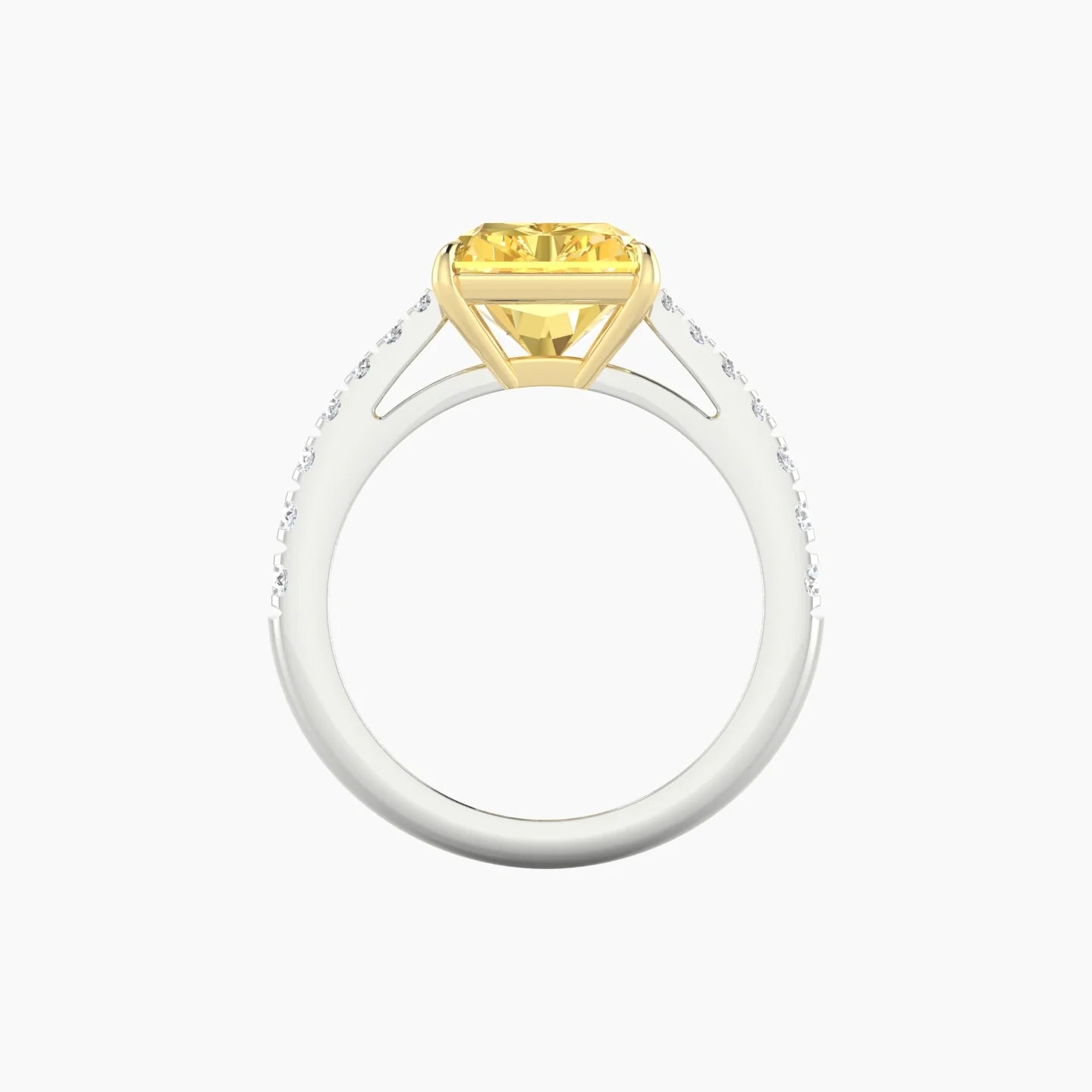 Reverse Shank | 18k White & Yellow Gold 5 ct Radiant Cut Ring
