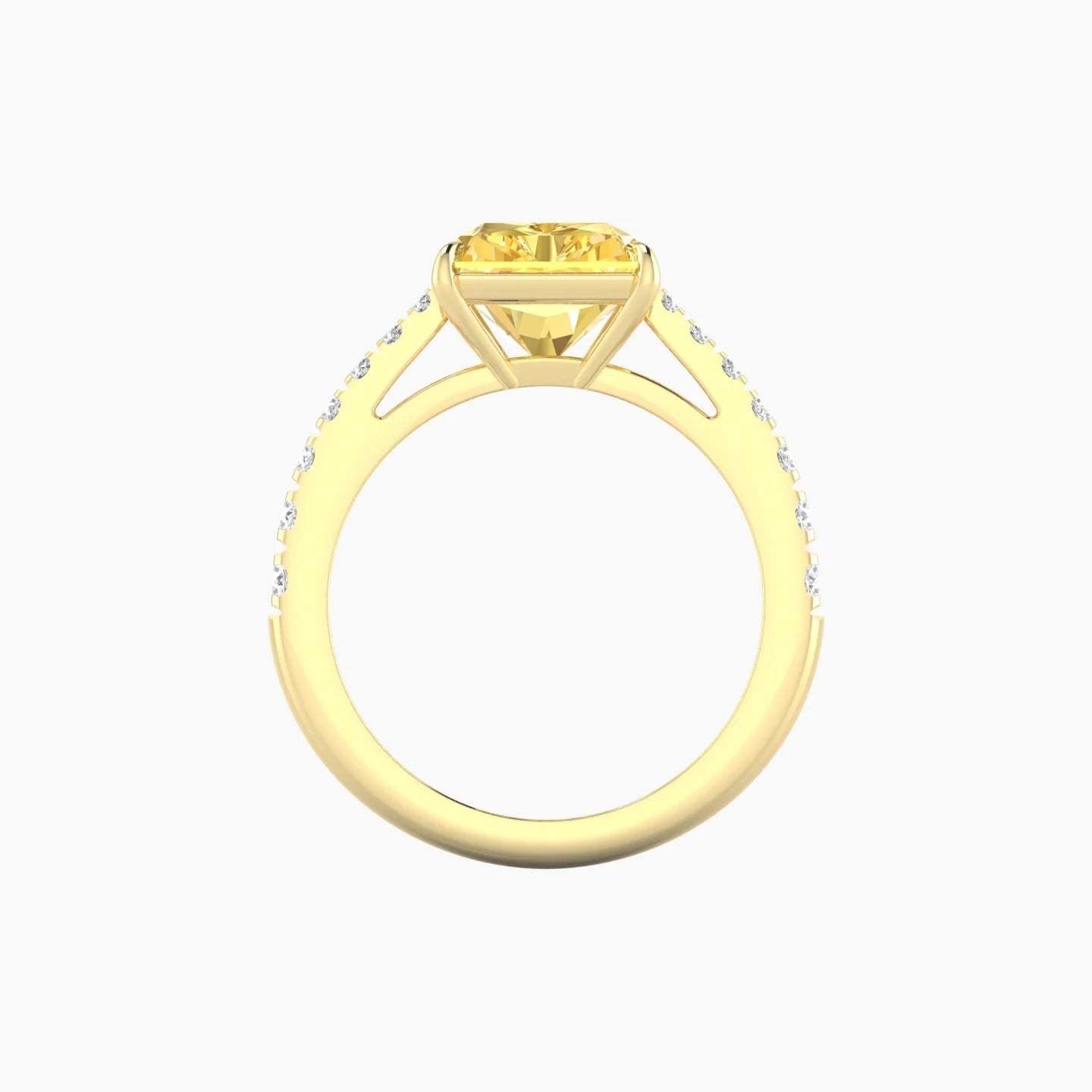 Reverse Shank | 18k Yellow Gold 5 ct Radiant Cut Ring