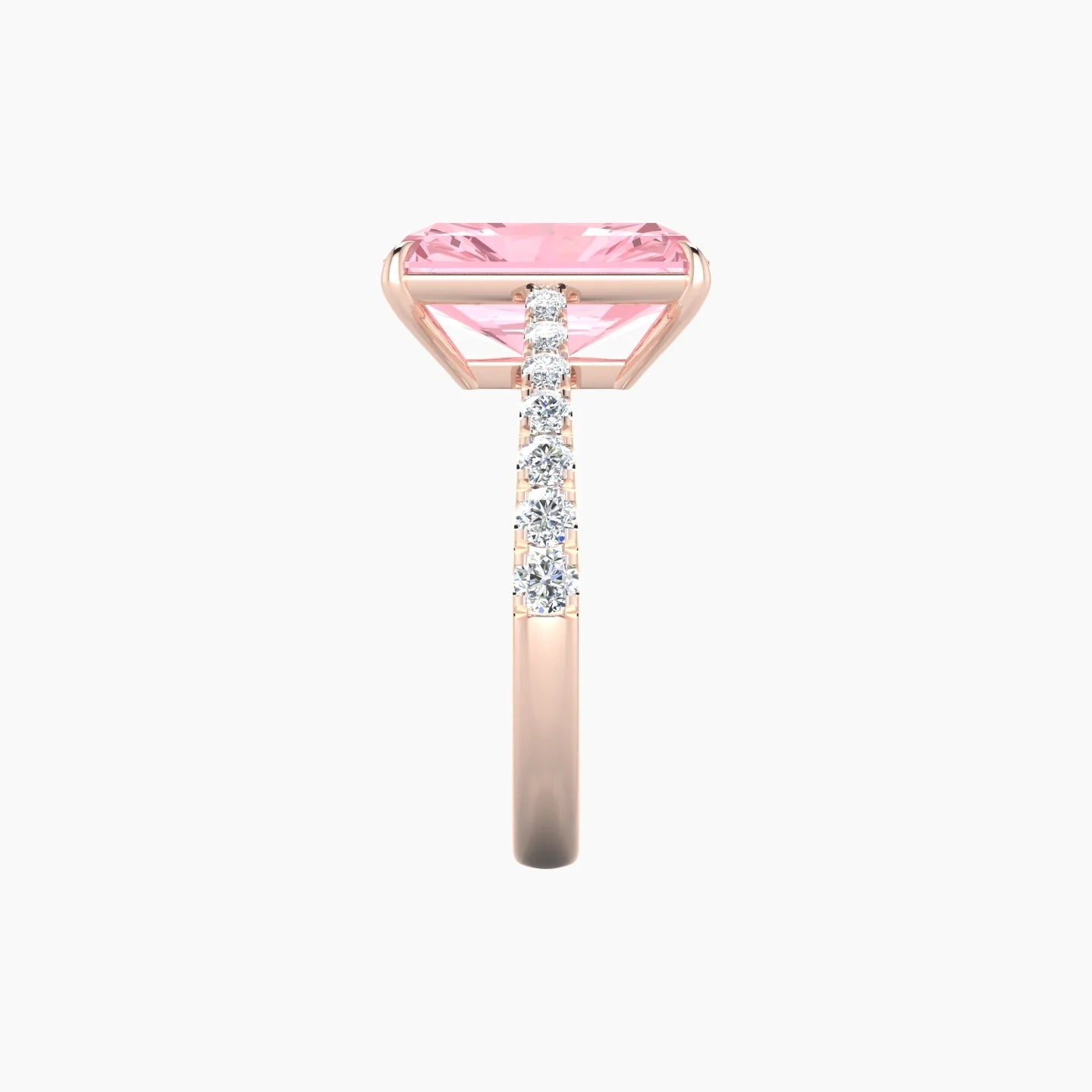 Reverse Shank | 18k Rose Gold 5 ct Radiant Cut Ring
