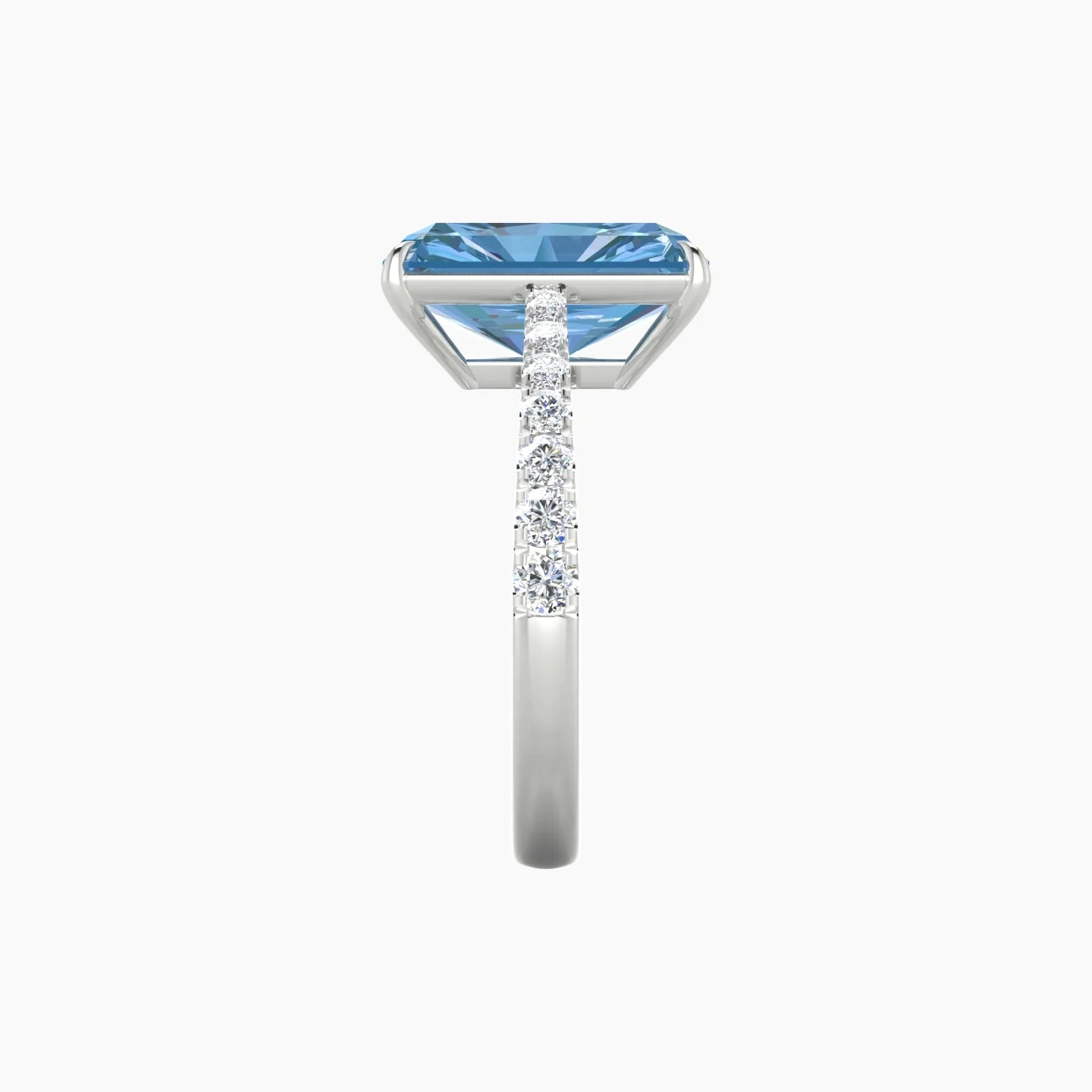 Reverse Shank | 18k White Gold 5 ct Radiant Cut Ring