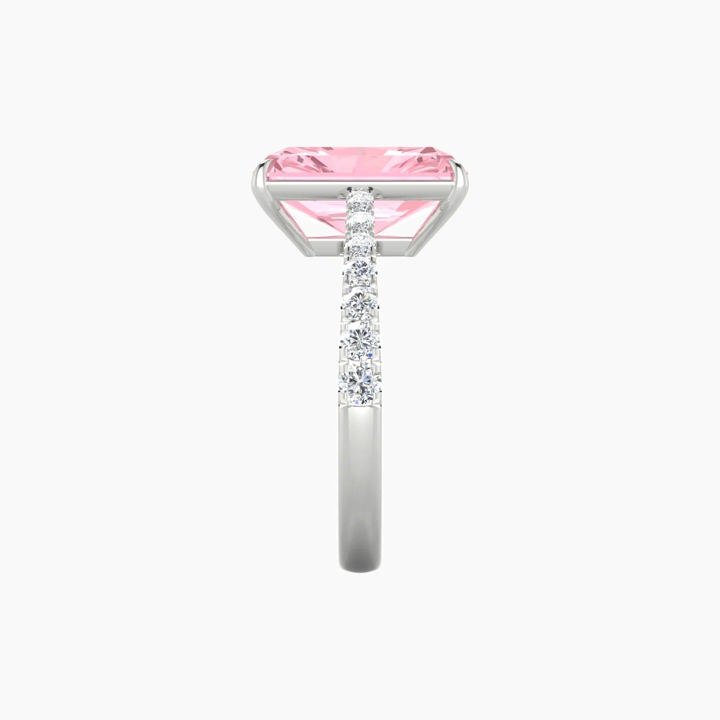 Reverse Shank | 18k White Gold 5 ct Radiant Cut Ring