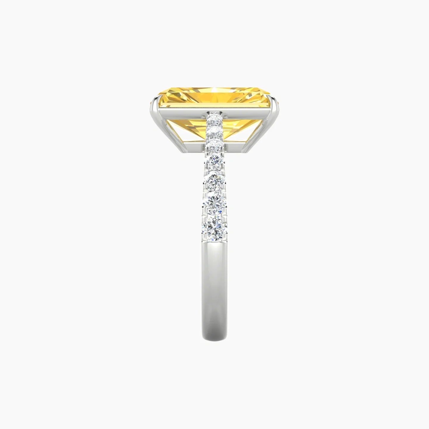 Reverse Shank | 18k White Gold 5 ct Radiant Cut Ring