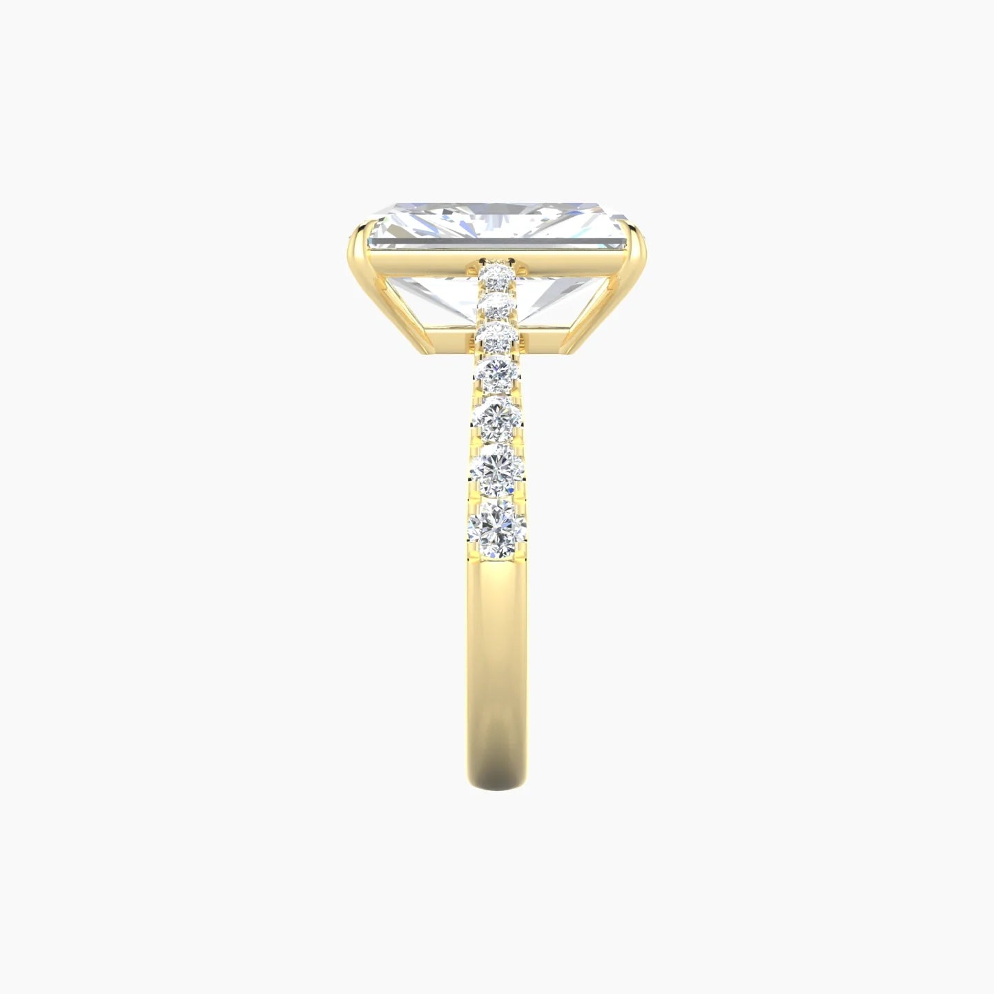 Reverse Shank | 18k Yellow Gold 5 ct Radiant Cut Ring