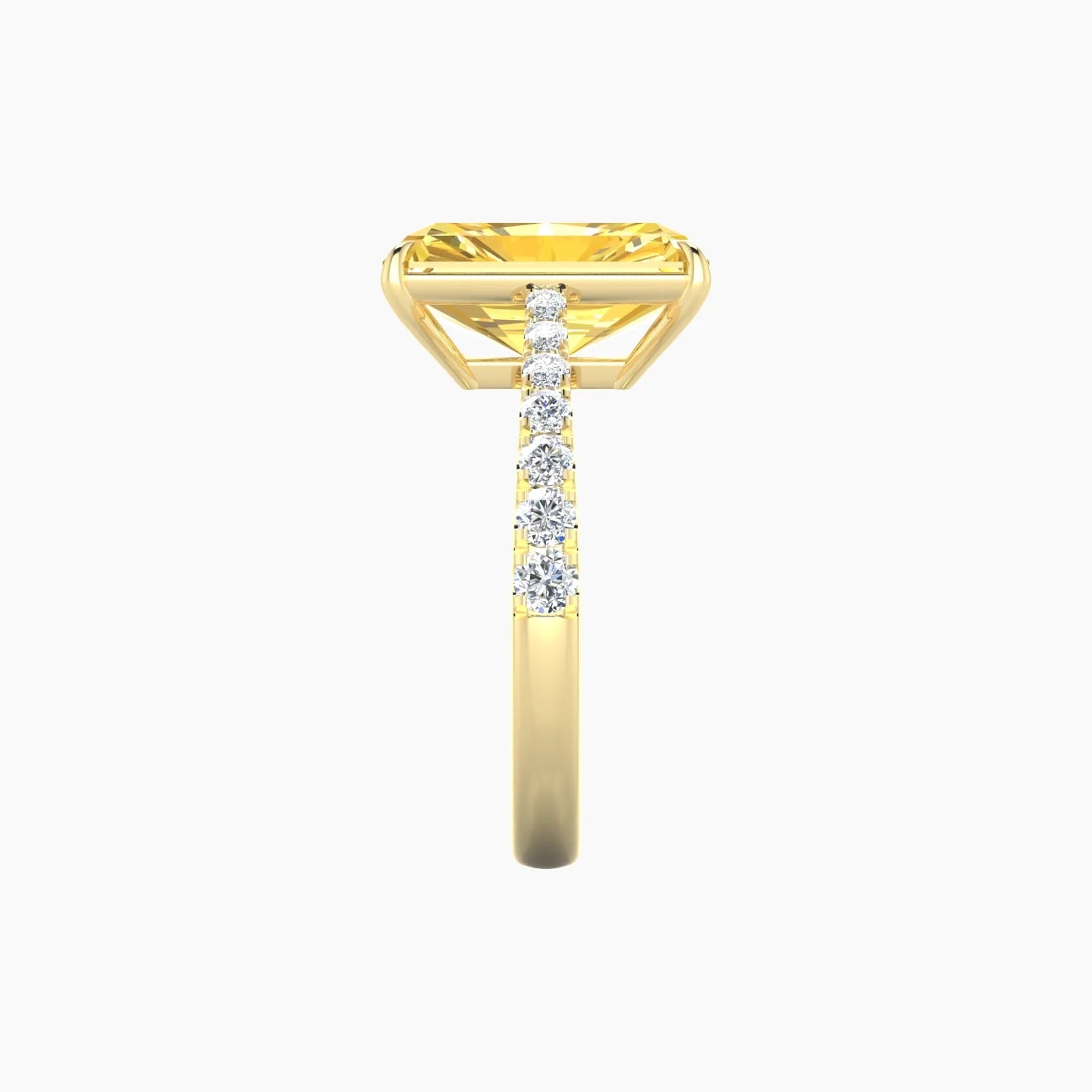 Reverse Shank | 18k Yellow Gold 5 ct Radiant Cut Ring