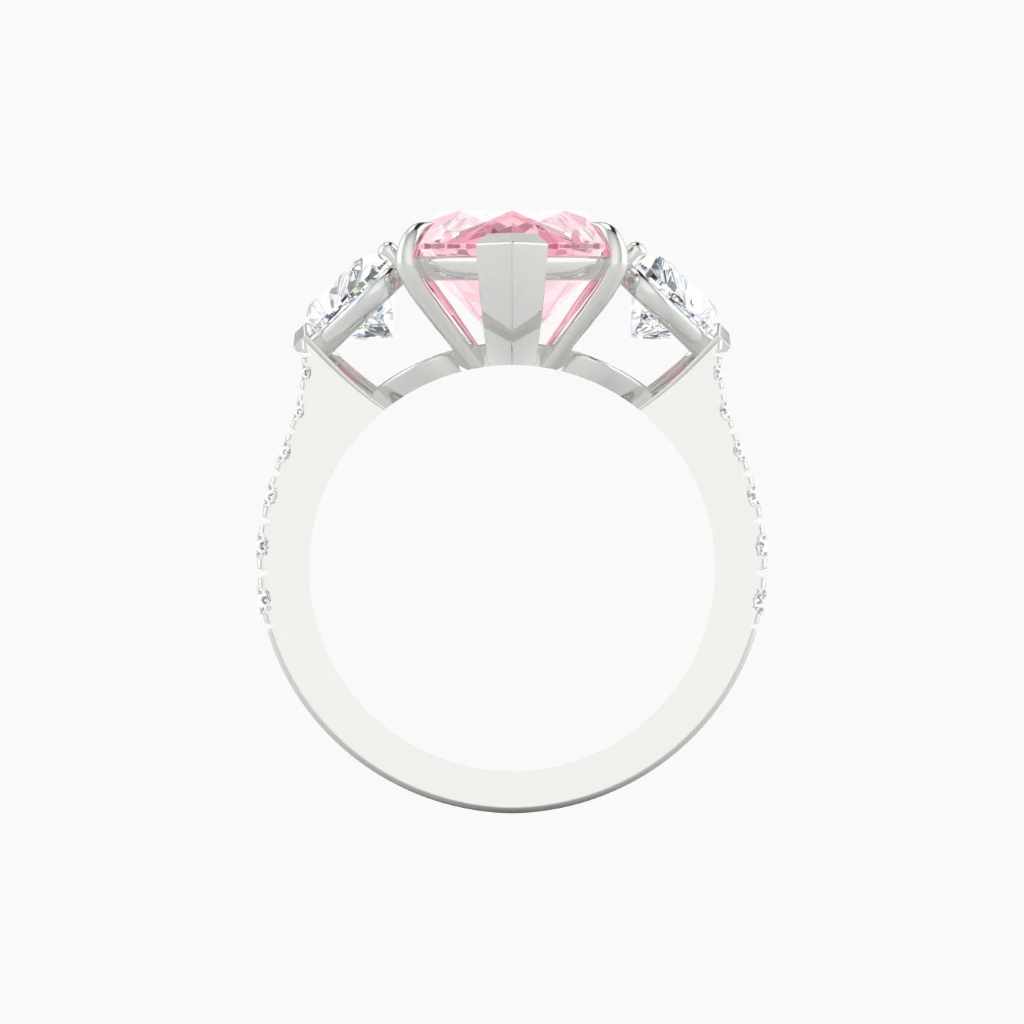 Simple Heart Trilogy with Reverse Shank | 18k White Gold 5 ct Marquise Cut Ring
