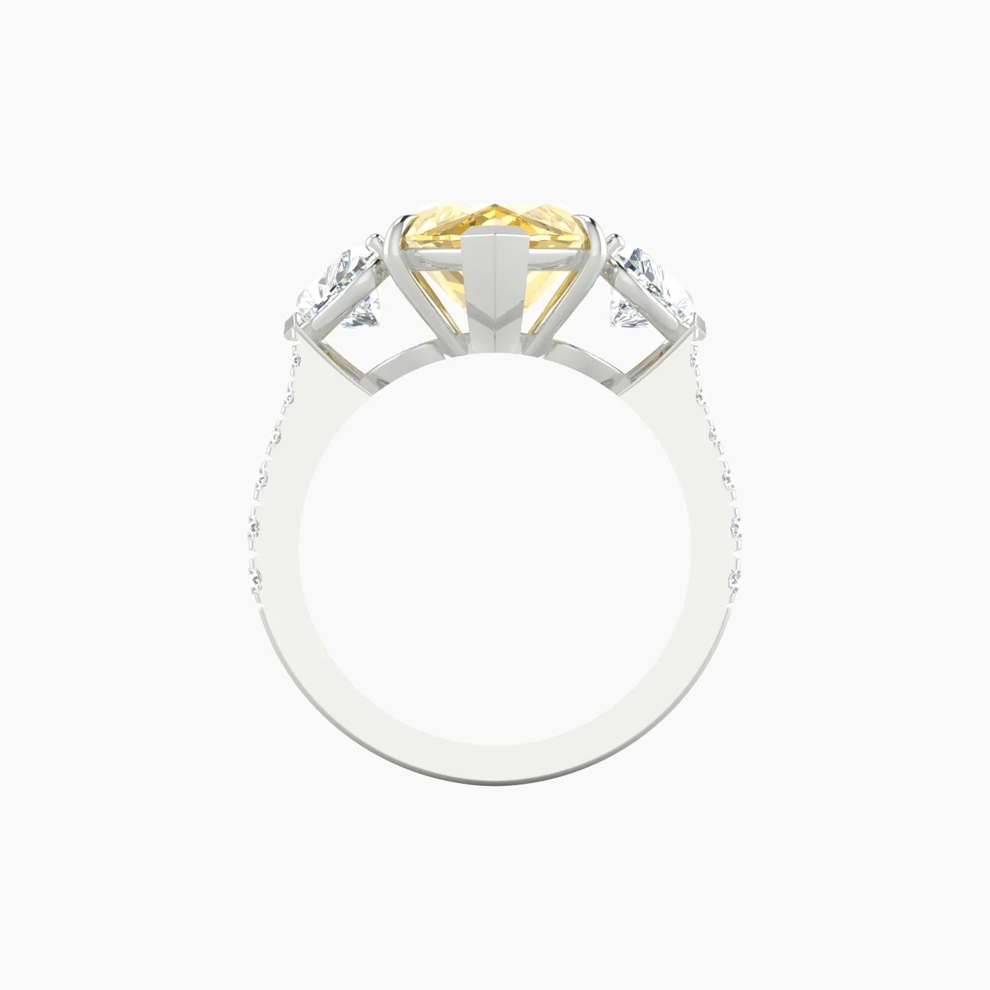 Simple Heart Trilogy with Reverse Shank | 18k White Gold 5 ct Marquise Cut Ring