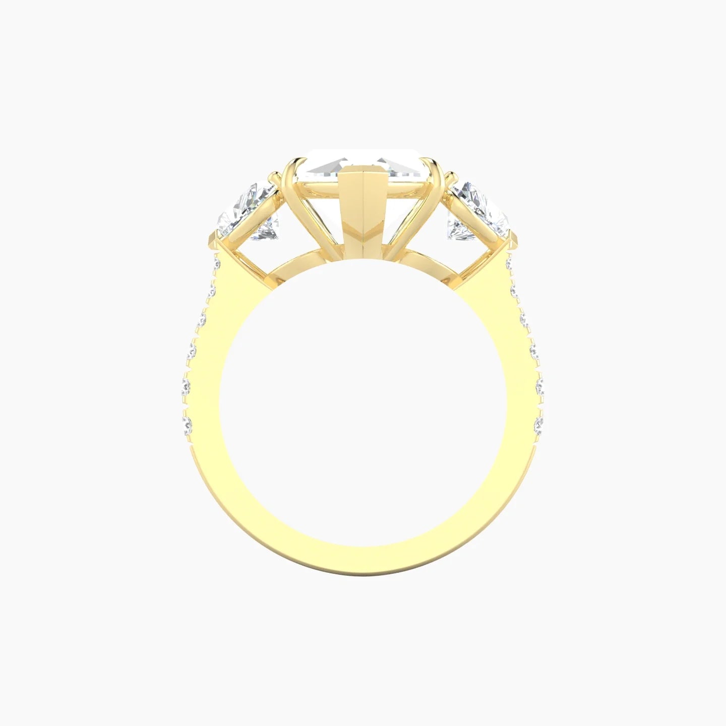 Simple Heart Trilogy with Reverse Shank | 18k Yellow Gold 5 ct Marquise Cut Ring