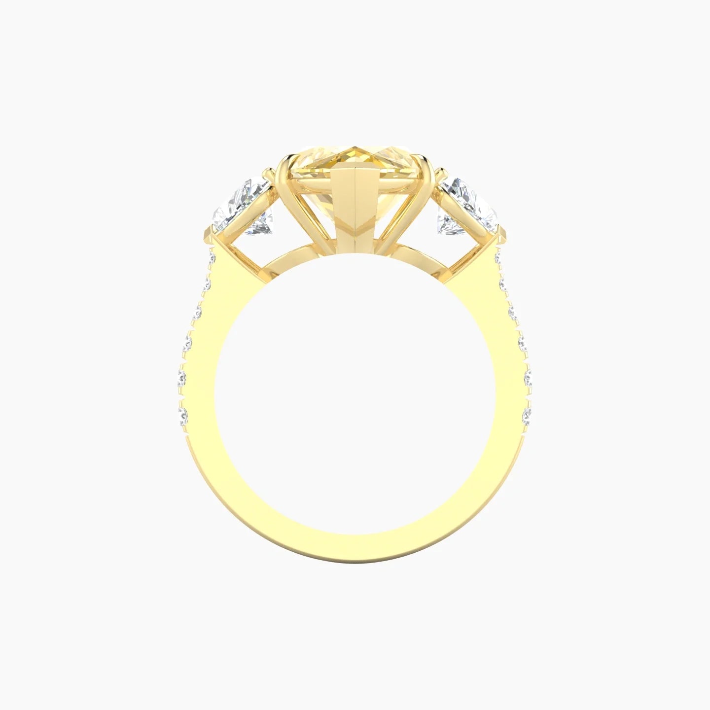 Simple Heart Trilogy with Reverse Shank | 18k Yellow Gold 5 ct Marquise Cut Ring